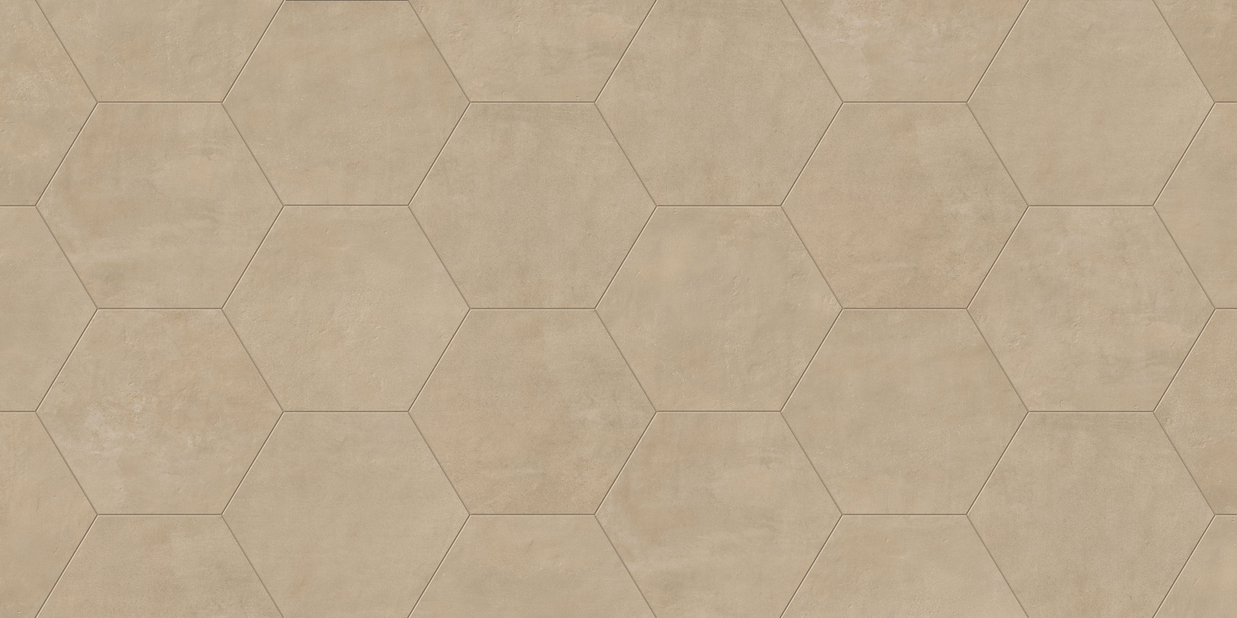 Earthen 10x10 Matte Hexagon Porcelain Tile in Almond