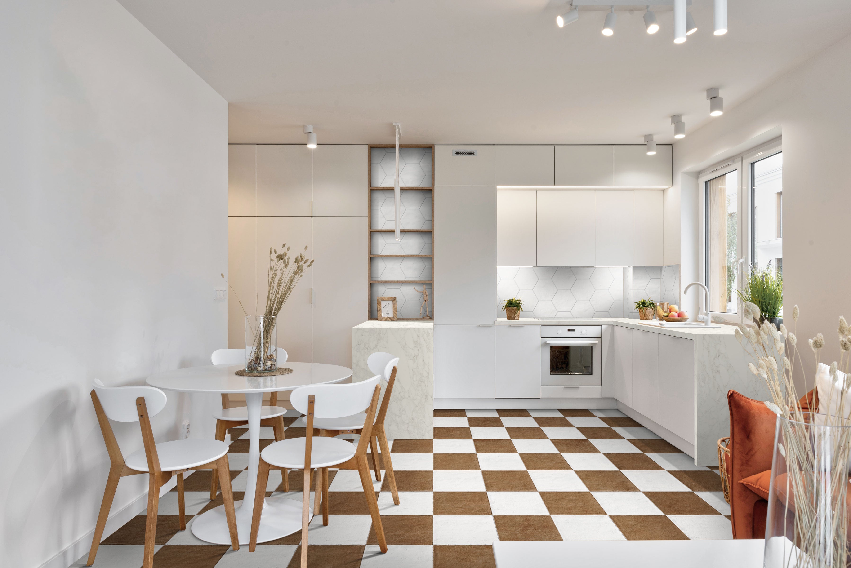 Earthen 10x10 Matte Hexagon Porcelain Tile in Whisper