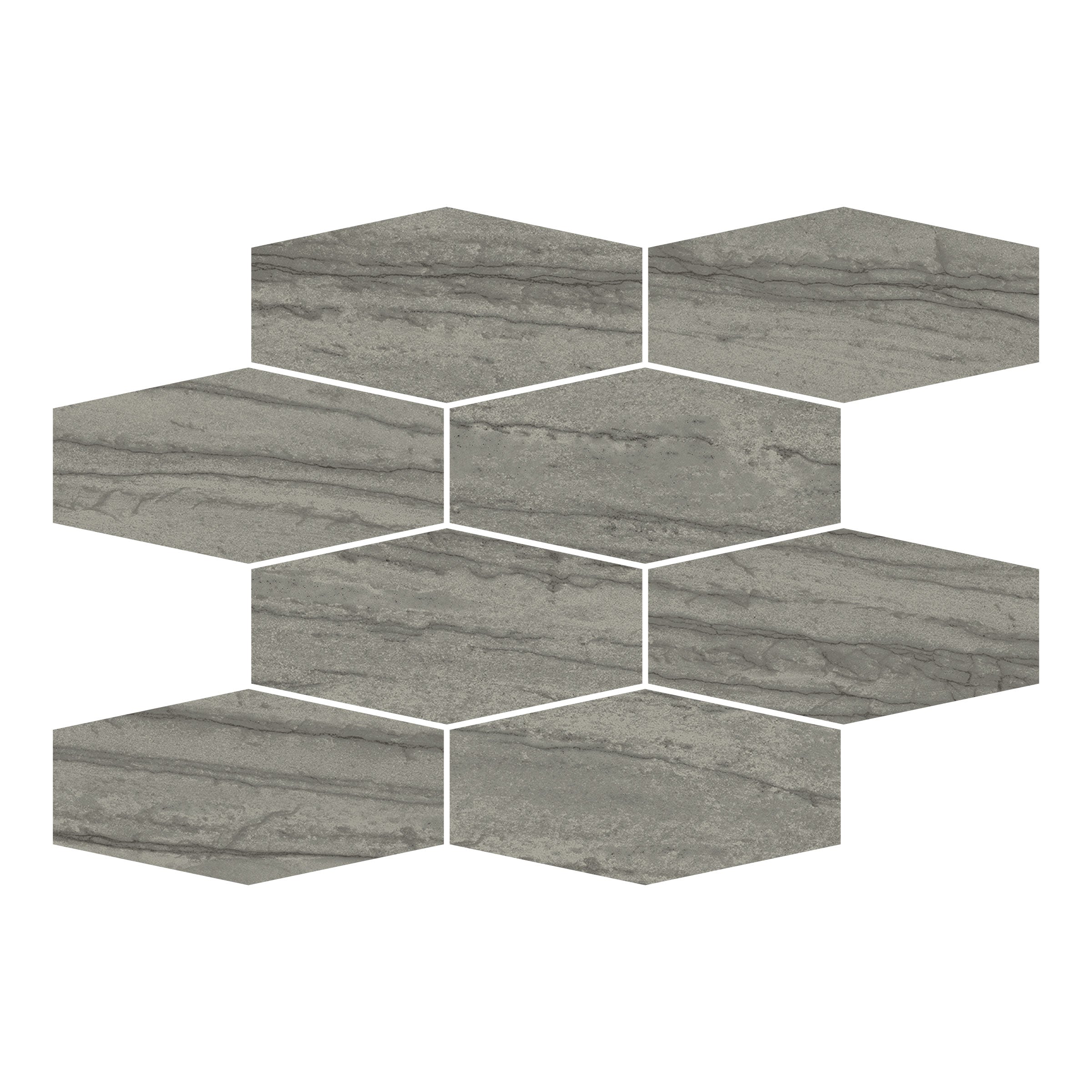 Evolution 15x10 Hexagon Mesh Mosaic in Dark Grey