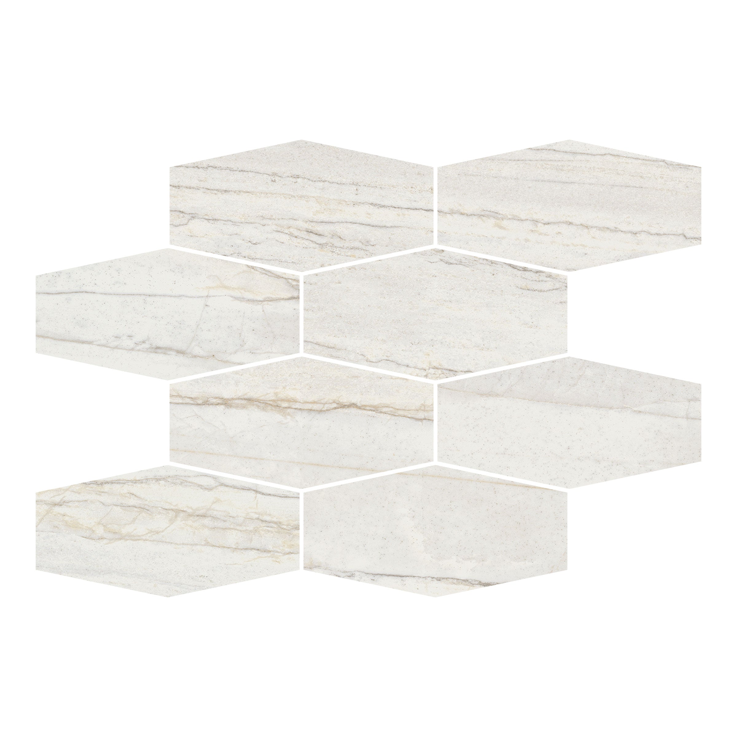 Evolution 15x10 Hexagon Mesh Mosaic in White