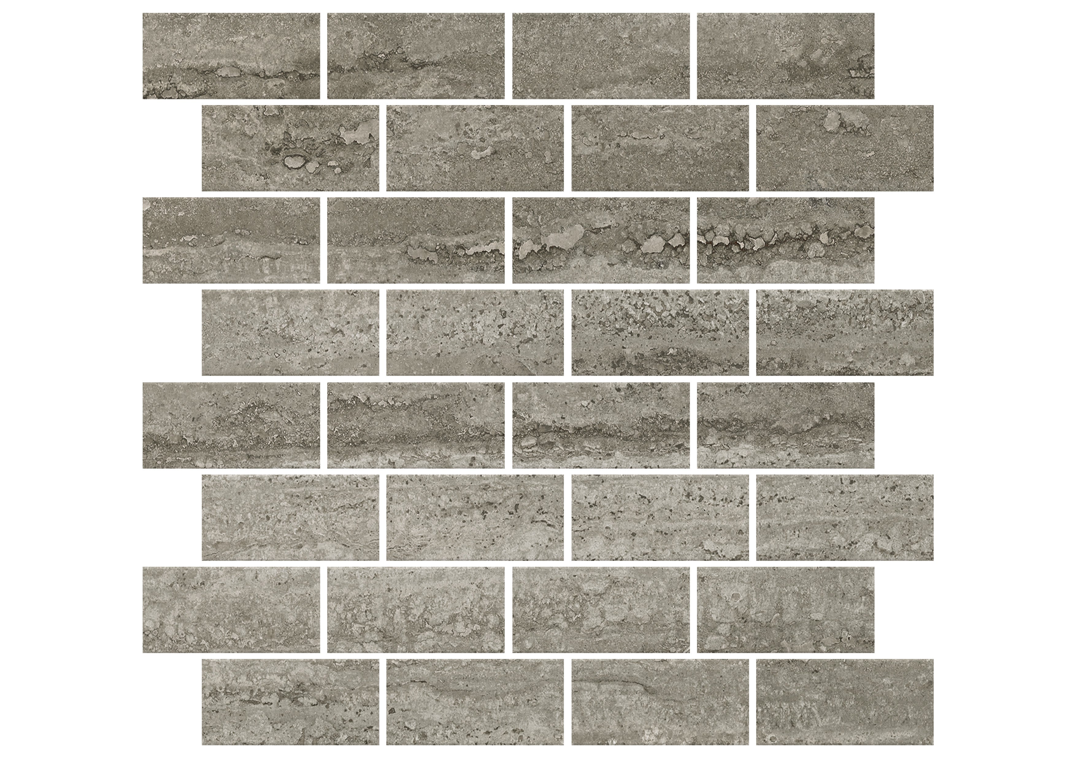 Heritage Silver 1.5x3 Brick Mosaic Matte