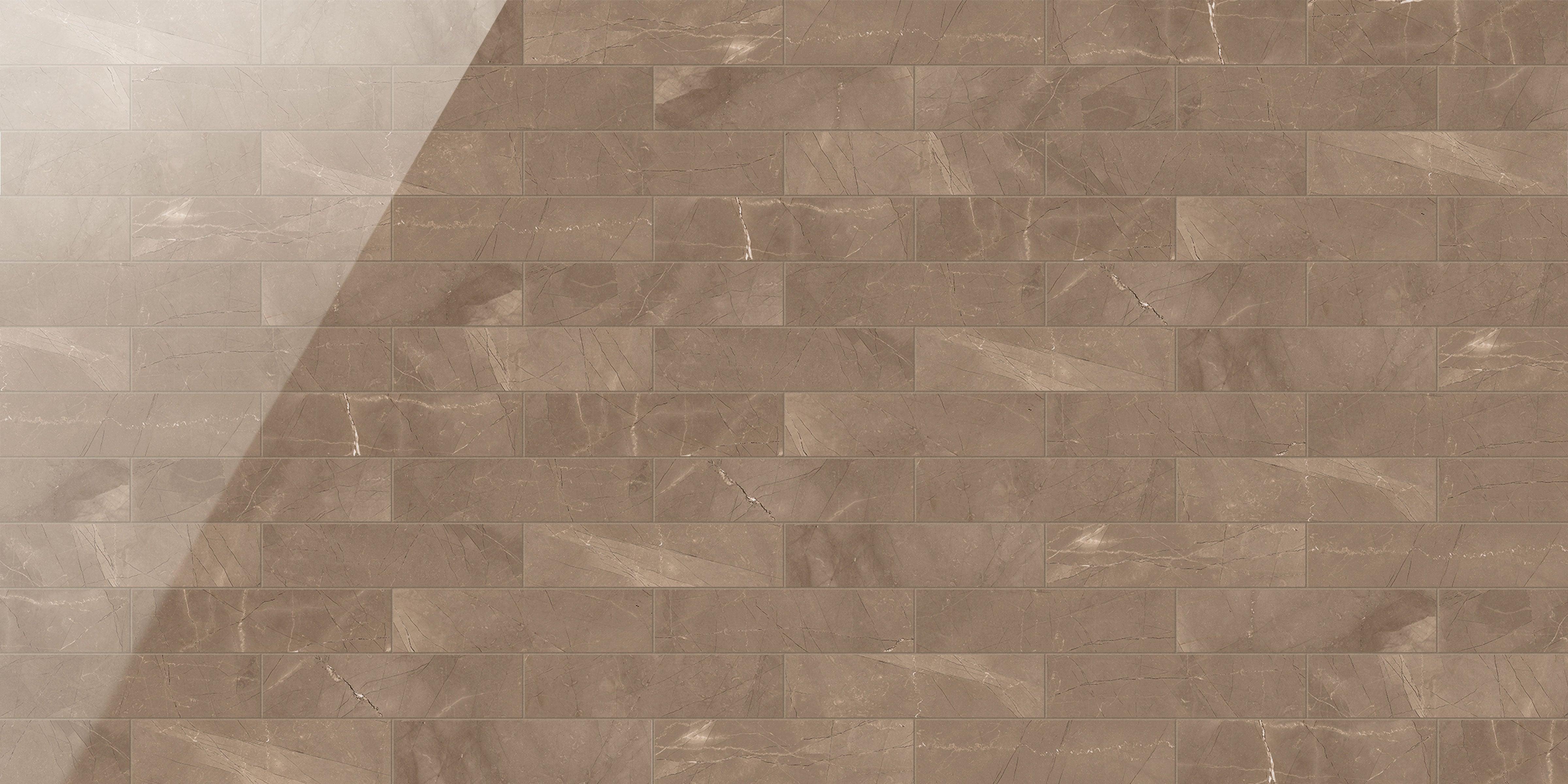 Luxury 3x12 Polished Porcelain Tile in Amani Bronze