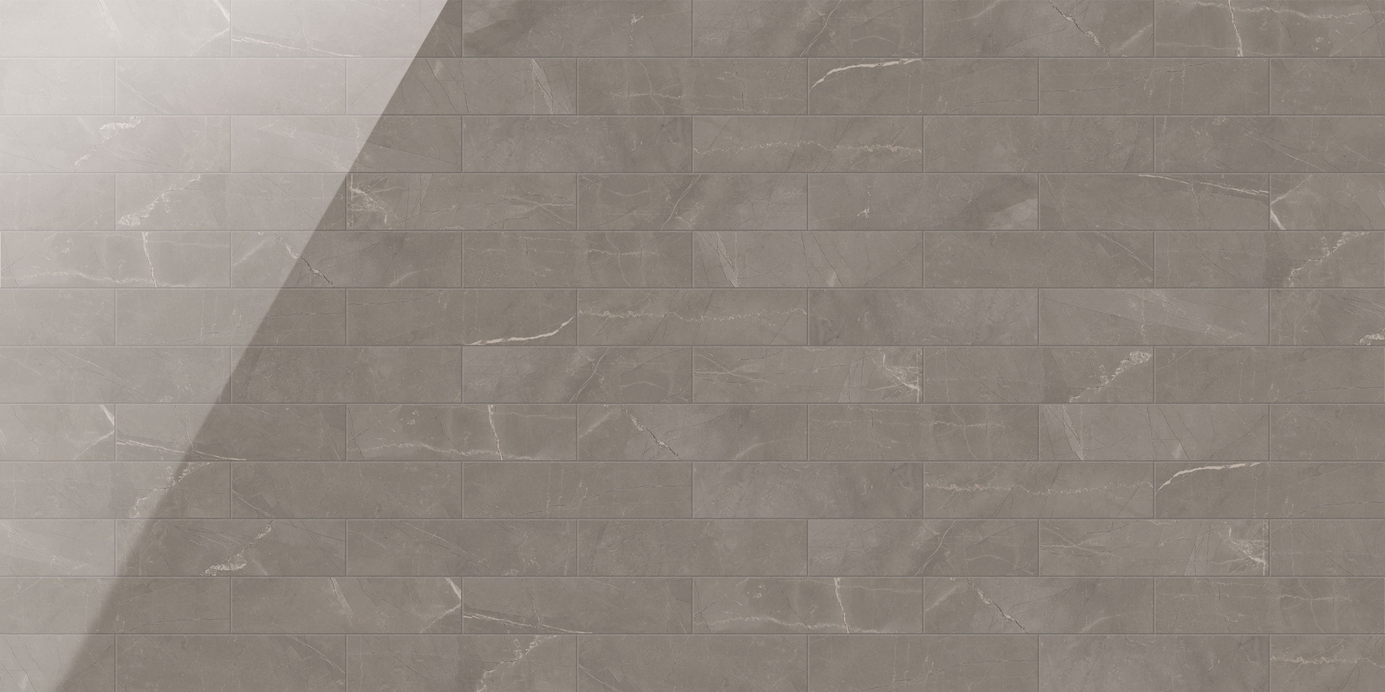 Luxury 3x12 Polished Porcelain Tile in Amani Grey