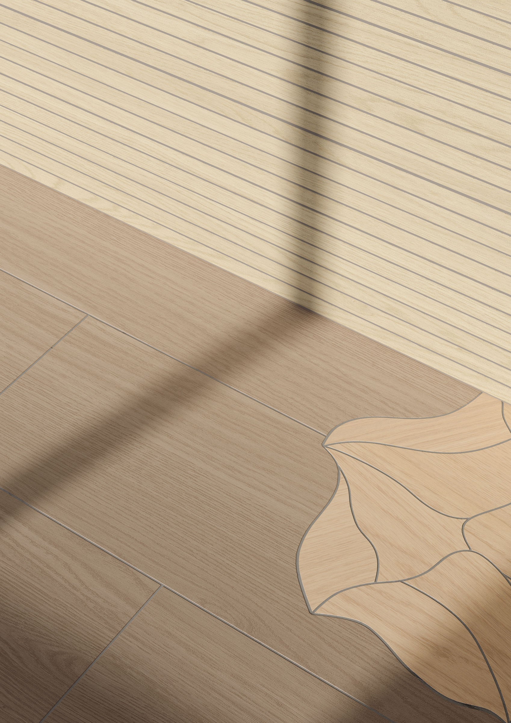 Calissa Plank™ 10x60 Matte Strips Deco Poeclain Tile in Maple