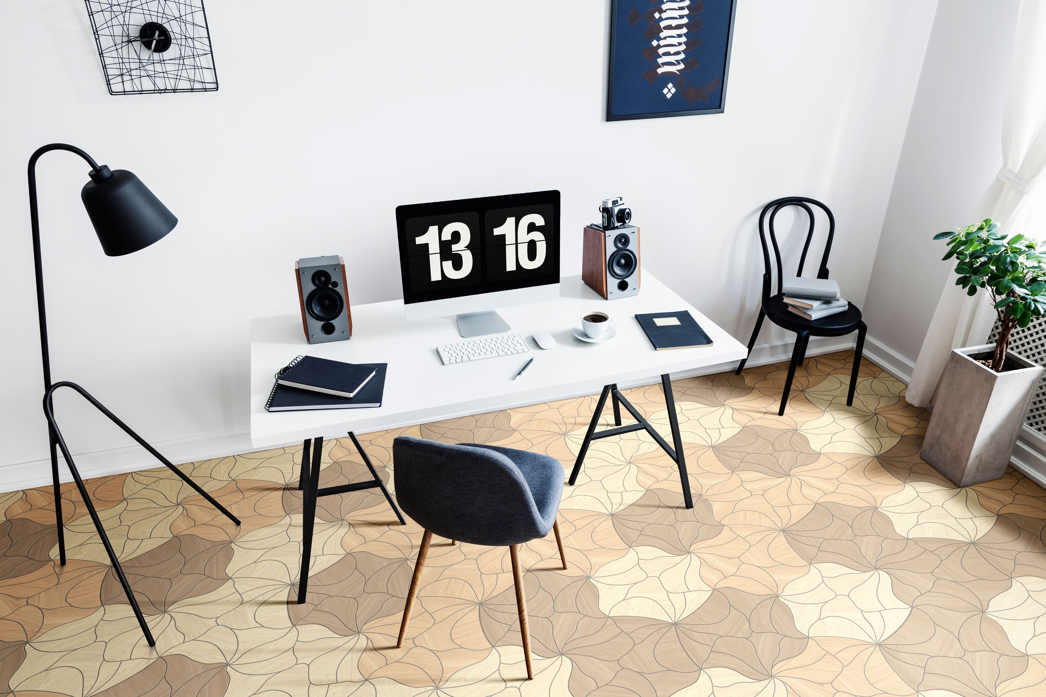 Calissa Plank™ 16x17 Matte Blossom Deco Porcelain Tile in Golden