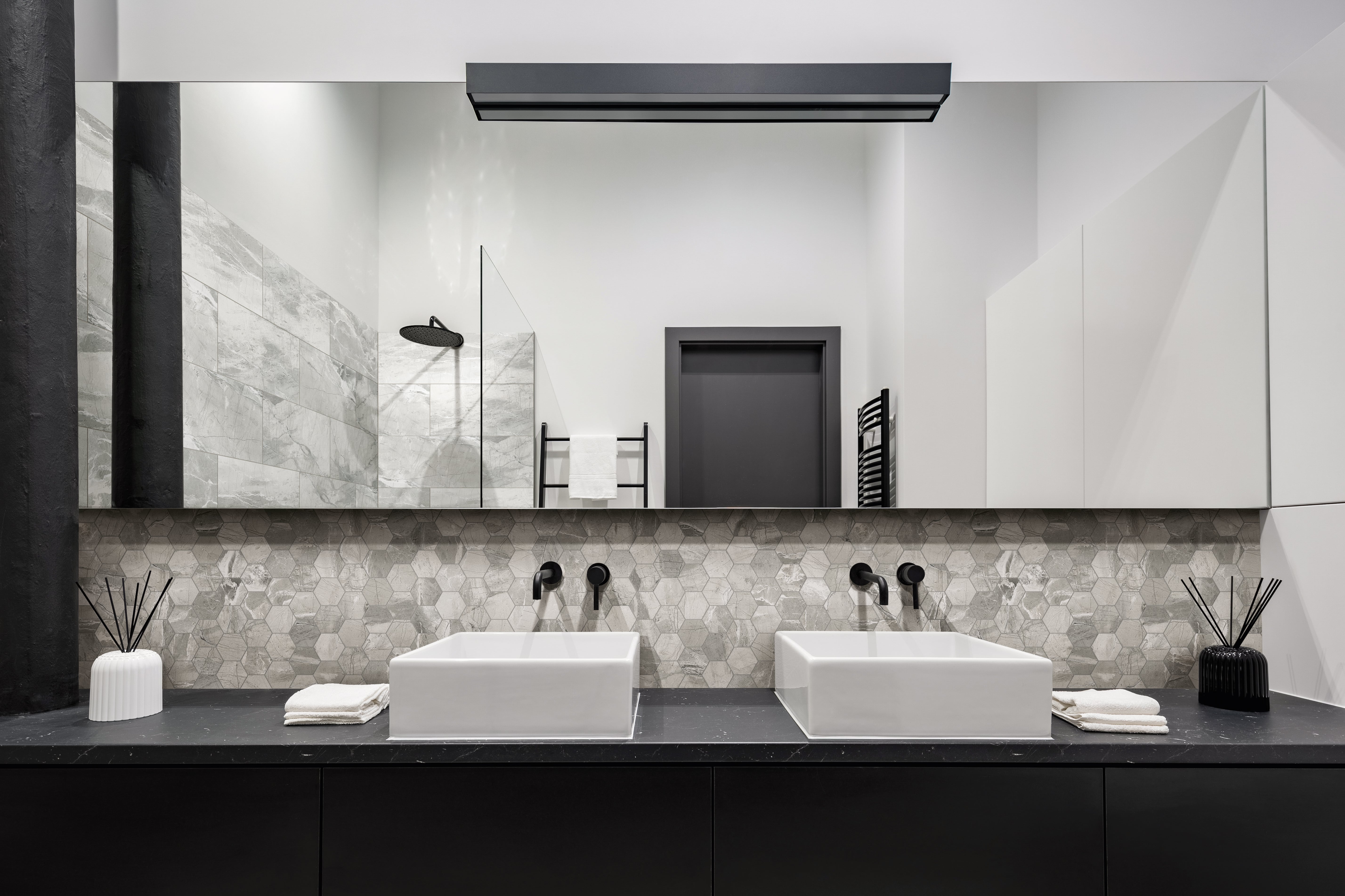 Absolute 3x3 Matte Porcelain Hexagon Mesh Mosaic Tile in Light Grey