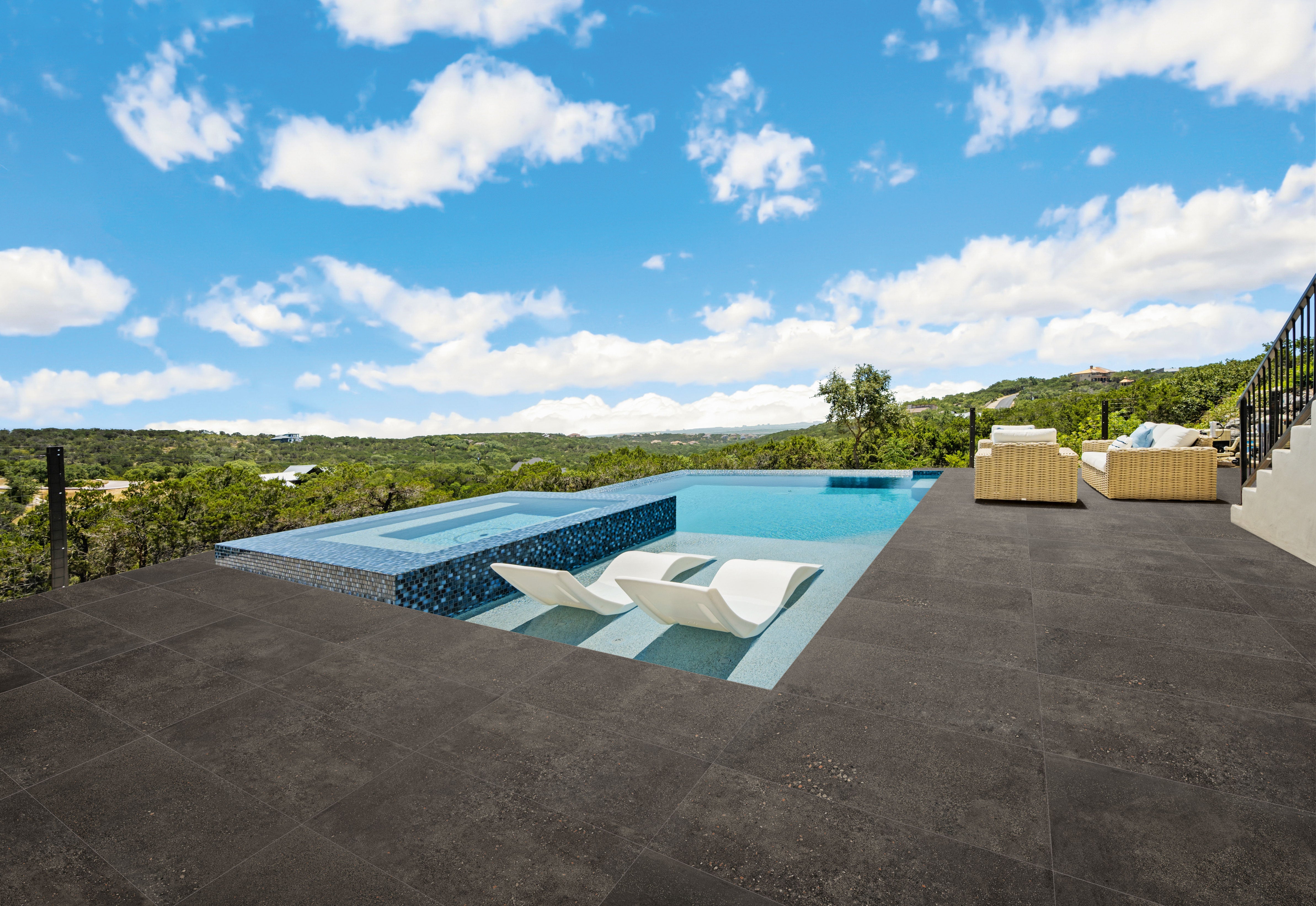 Area 51 24x48 Grip Porcelain 2CM Paver Tile in Black