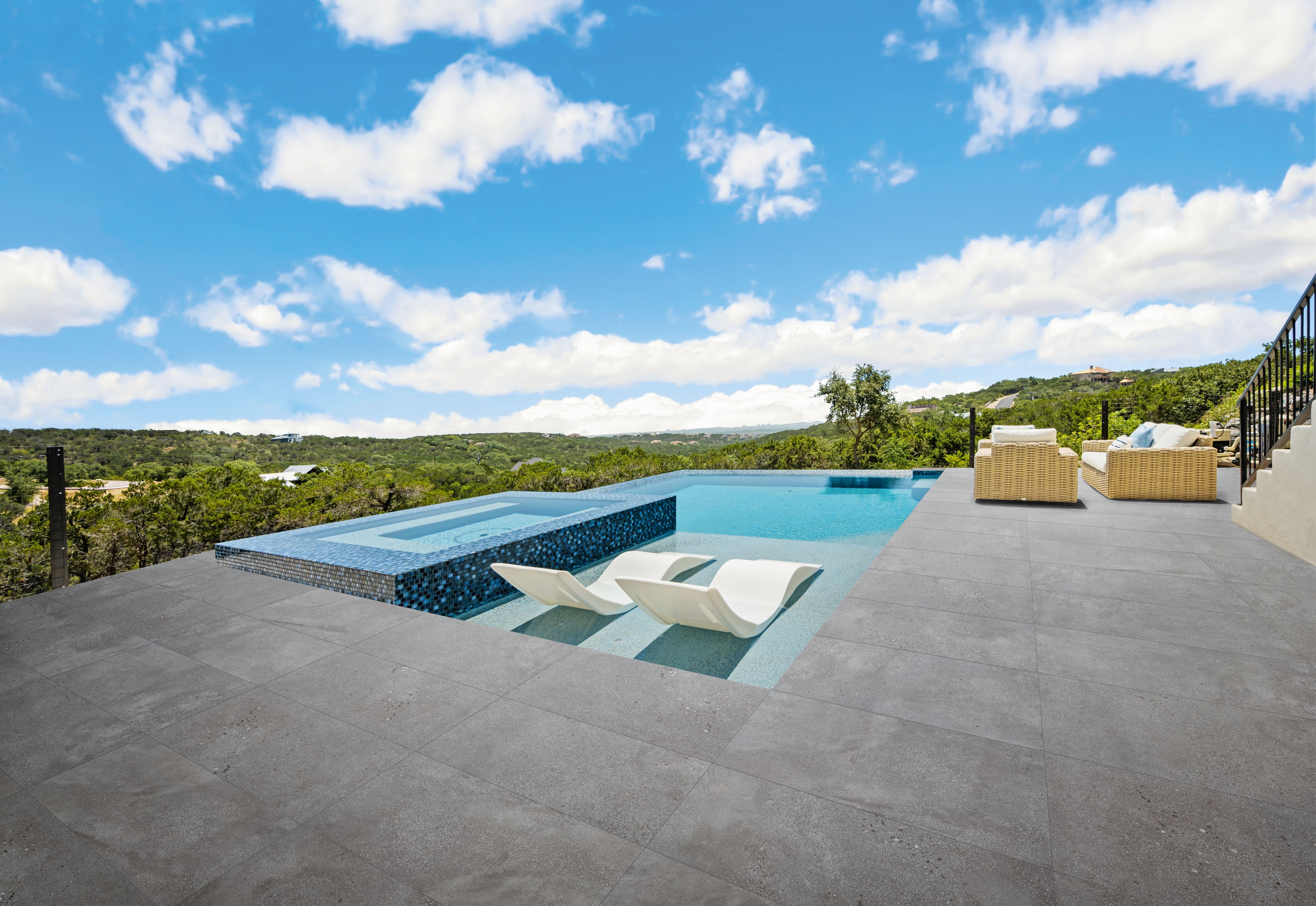 Area 51 24x48 Grip Porcelain 2CM Paver Tile in Steel