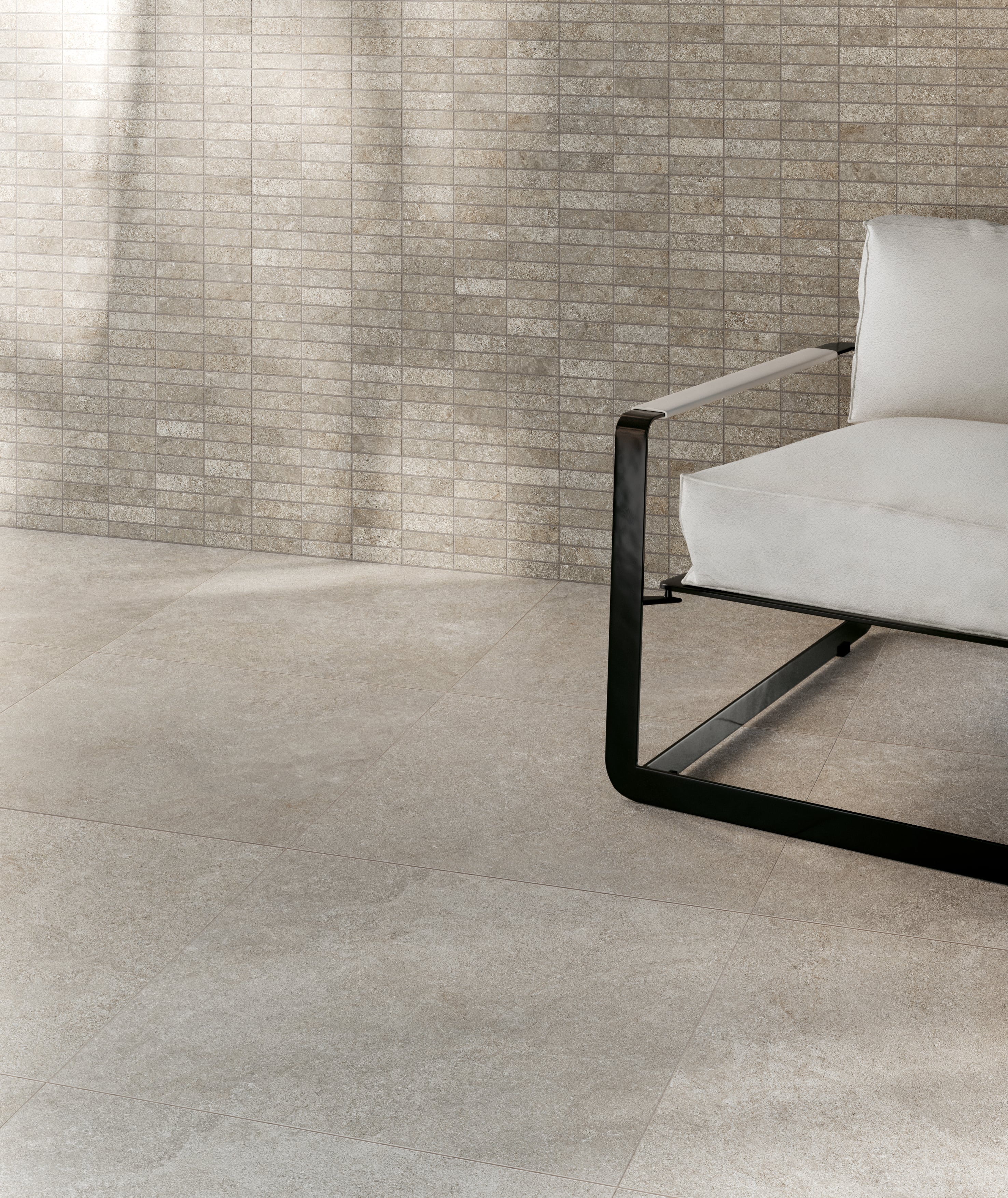 Atelier 1x3 Matte Porcelain Mesh Mosaic Tile in Sunset