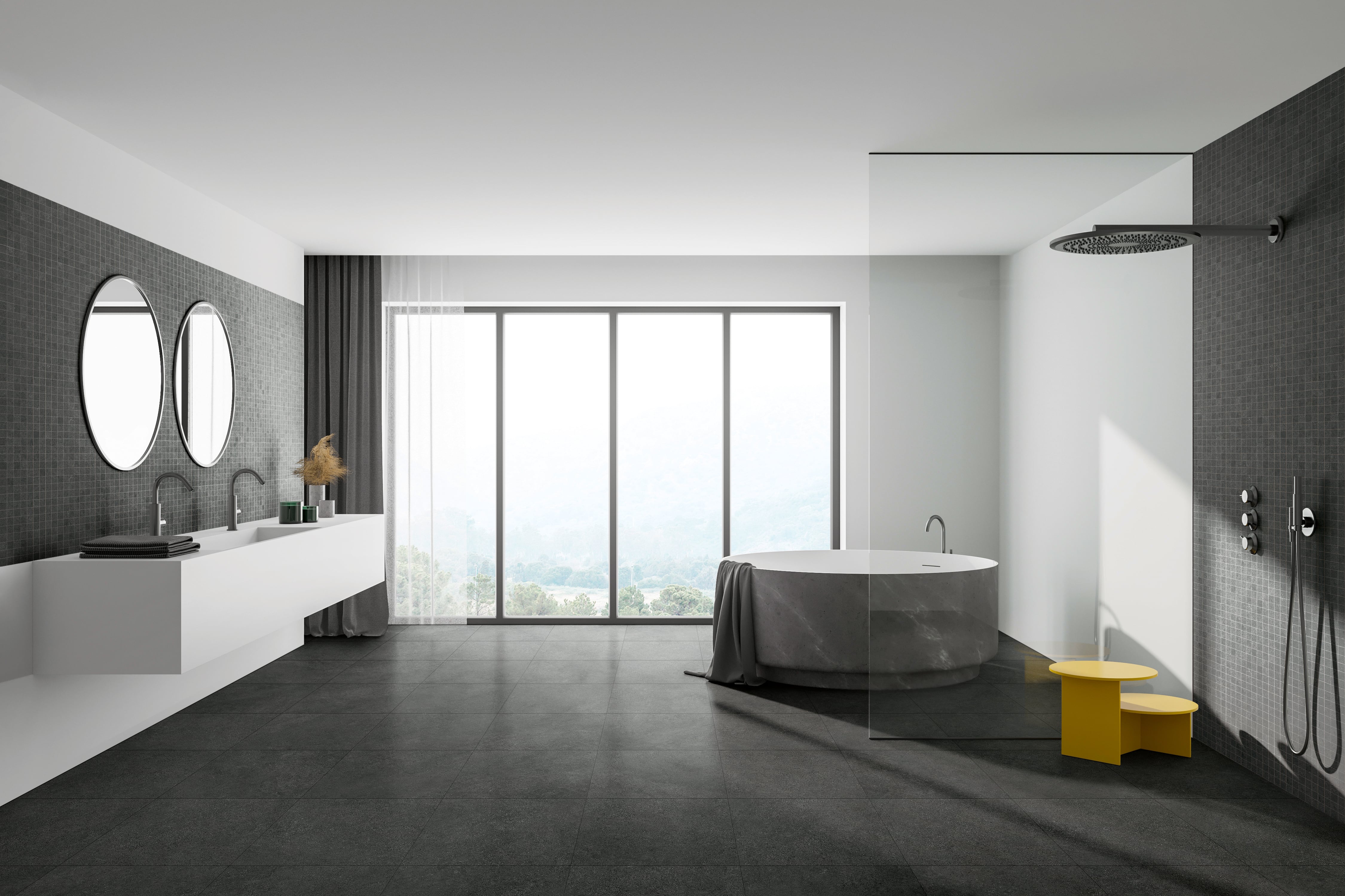 Atelier 11.65x11.65 Matte Porcelain Mesh Mosaic Tile in Night Sky