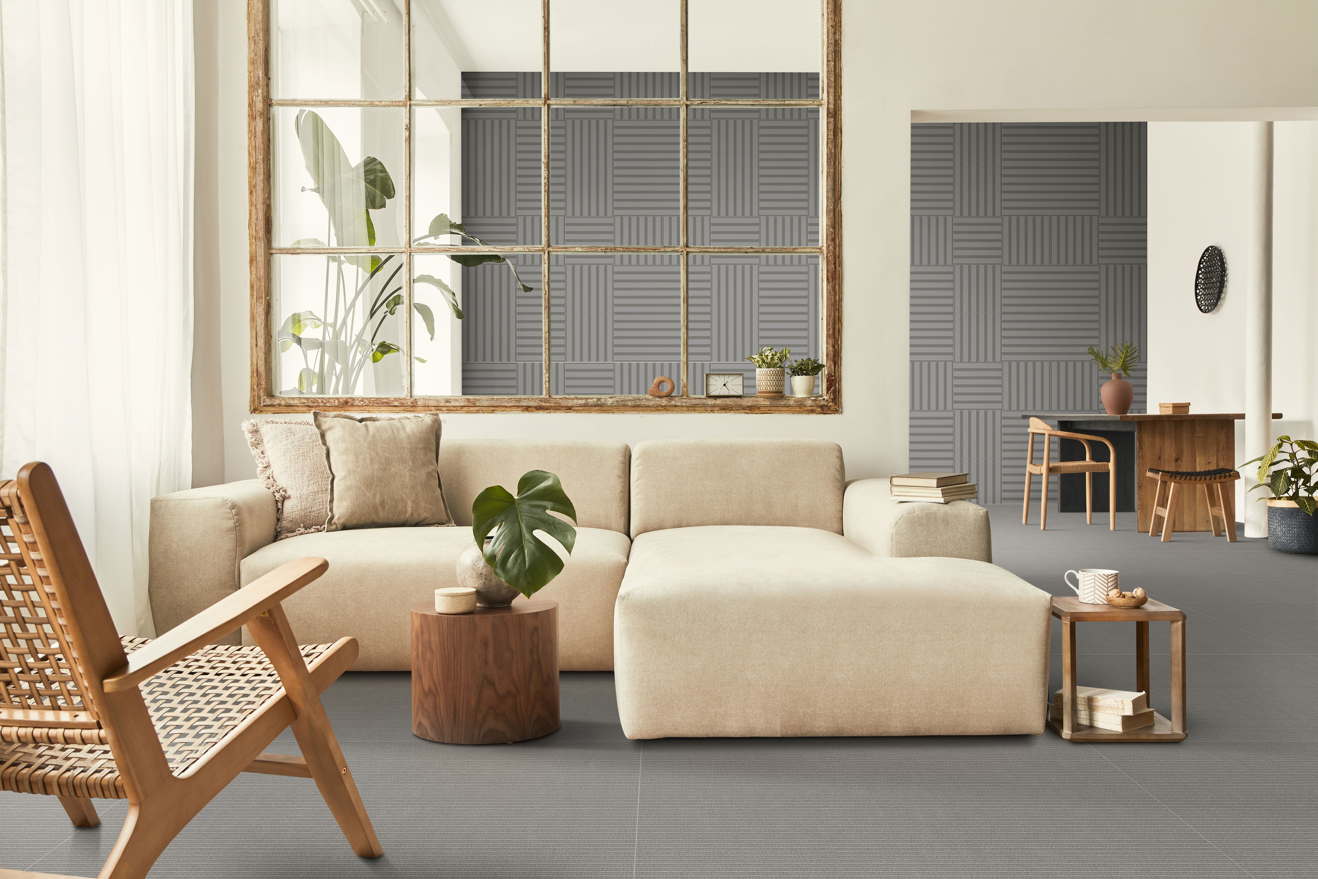 Bestow 24x48 Matte Porcelain Tile in Telares Charcoal