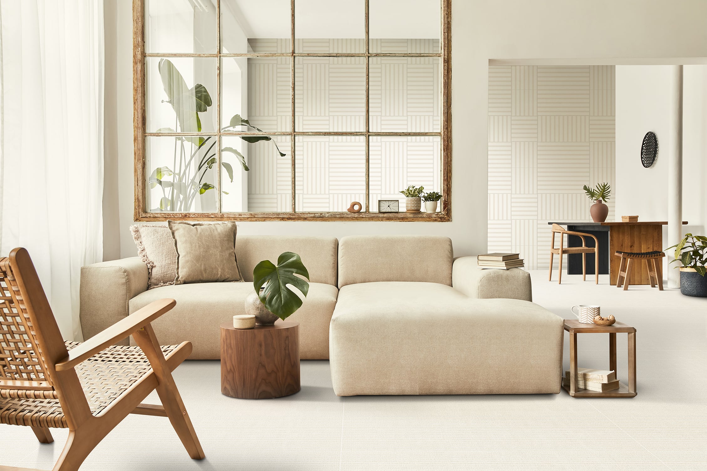 Bestow 24x24 Matte Porcelain Tile in Saori Cream