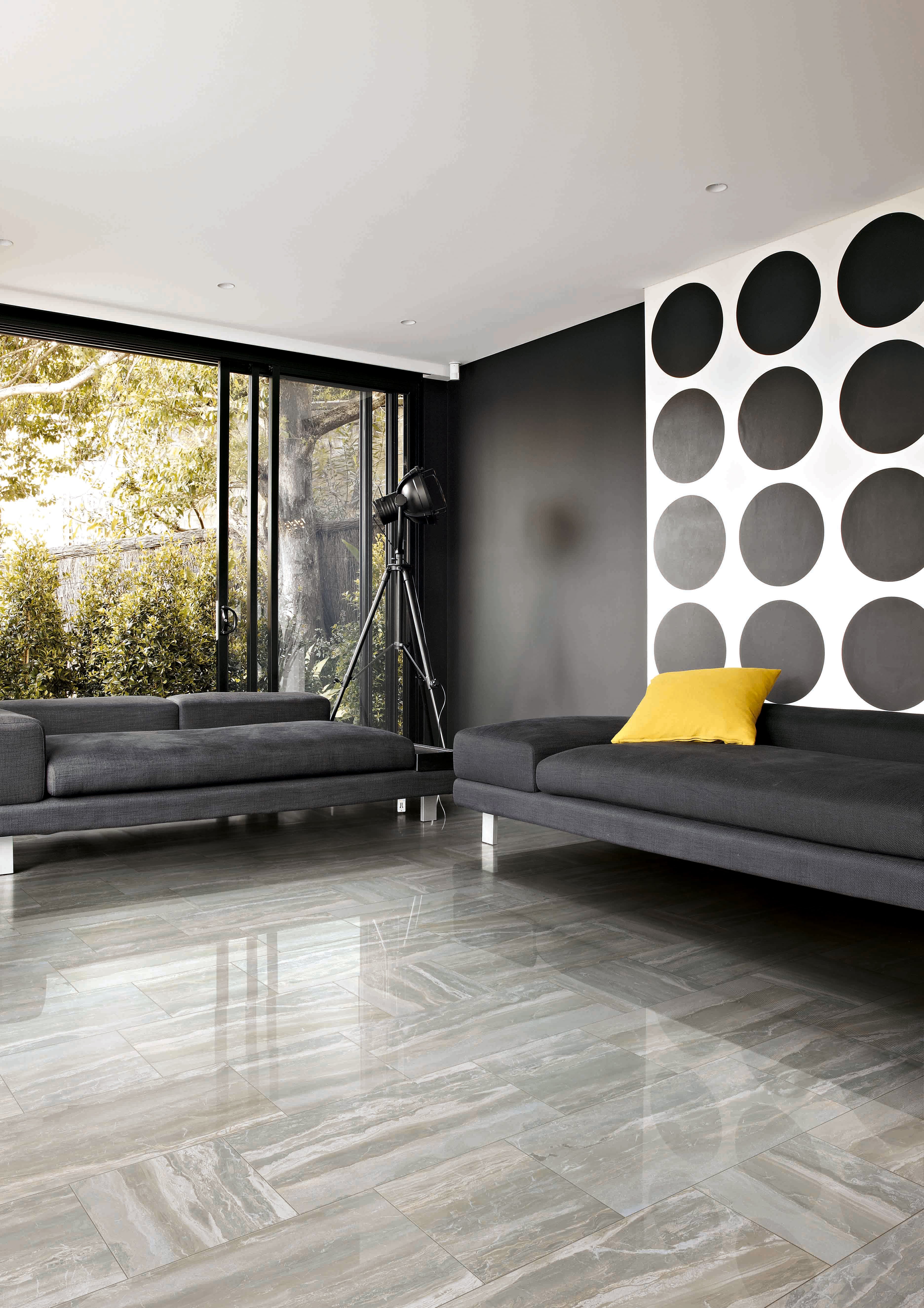 Breccia 2x2 Polished Porcelain Mesh Mosaic Tile in Silver