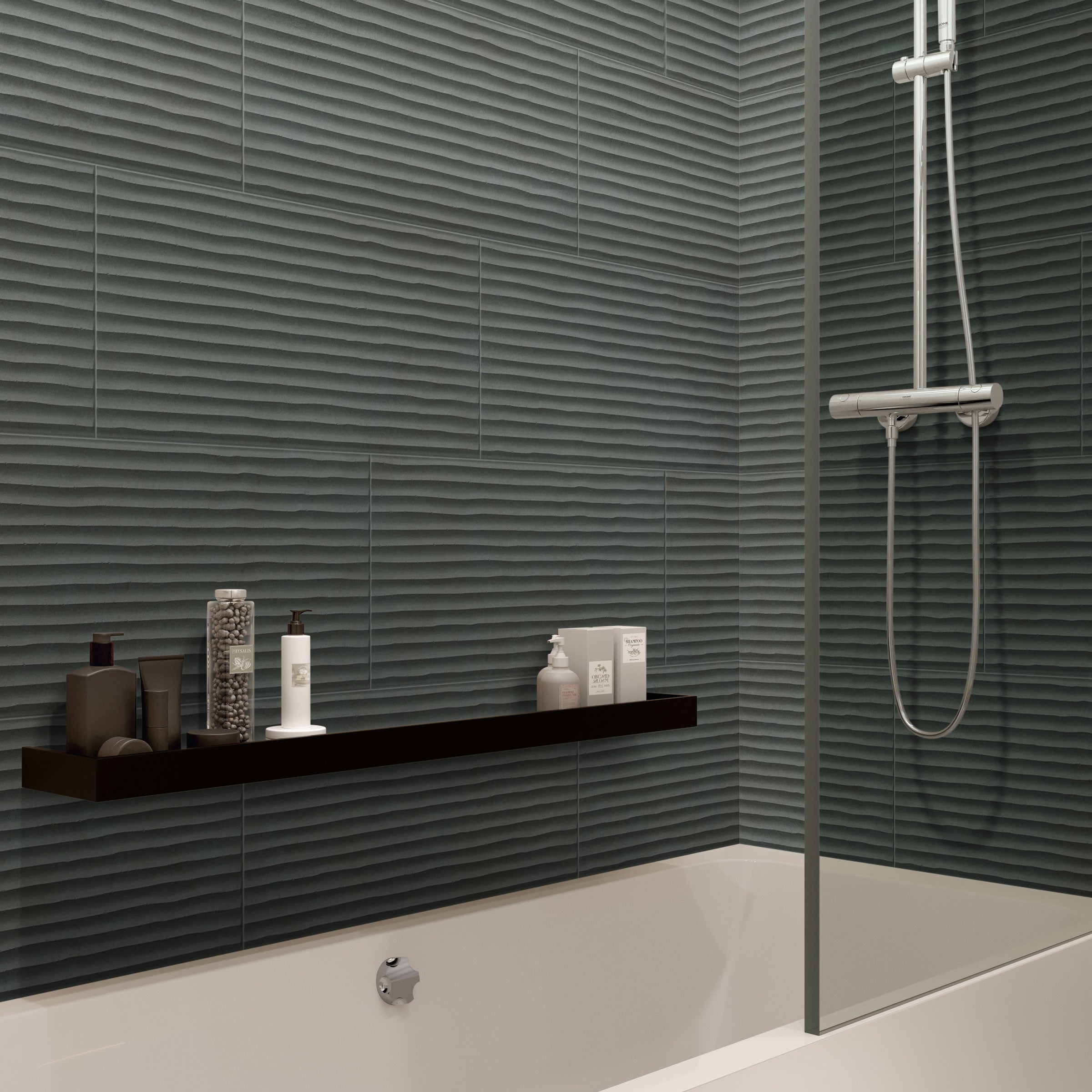 Earthen 12x24 Flute Porcelain Tile in Marine