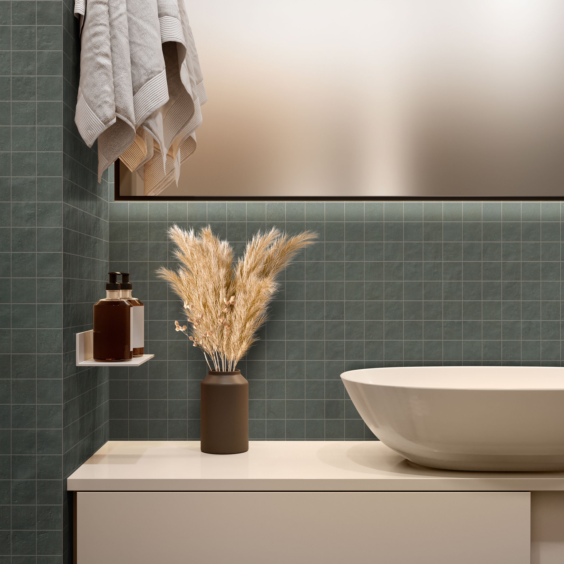 Earthen 2x2 Matte Porcelain Mesh Mosaic Tile in Marine