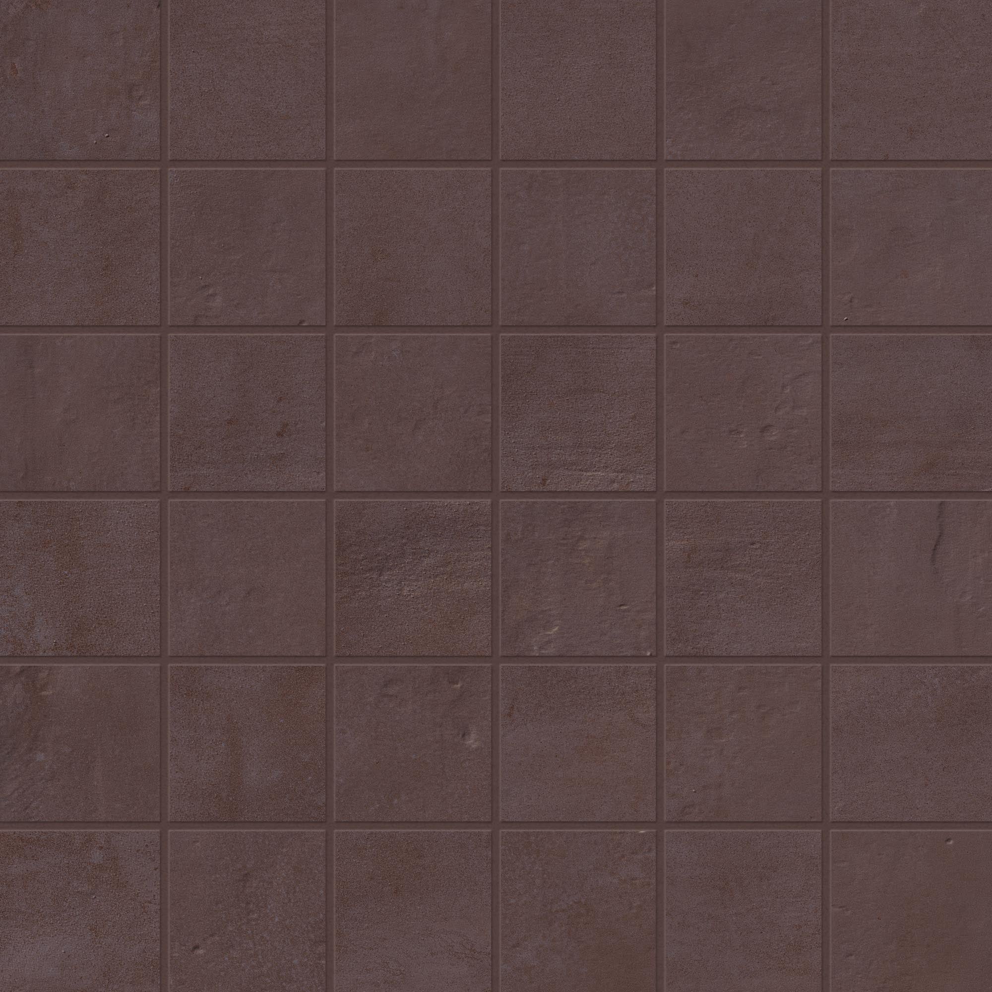 Earthen 2x2 Matte Porcelain Mesh Mosaic Tile in Marron