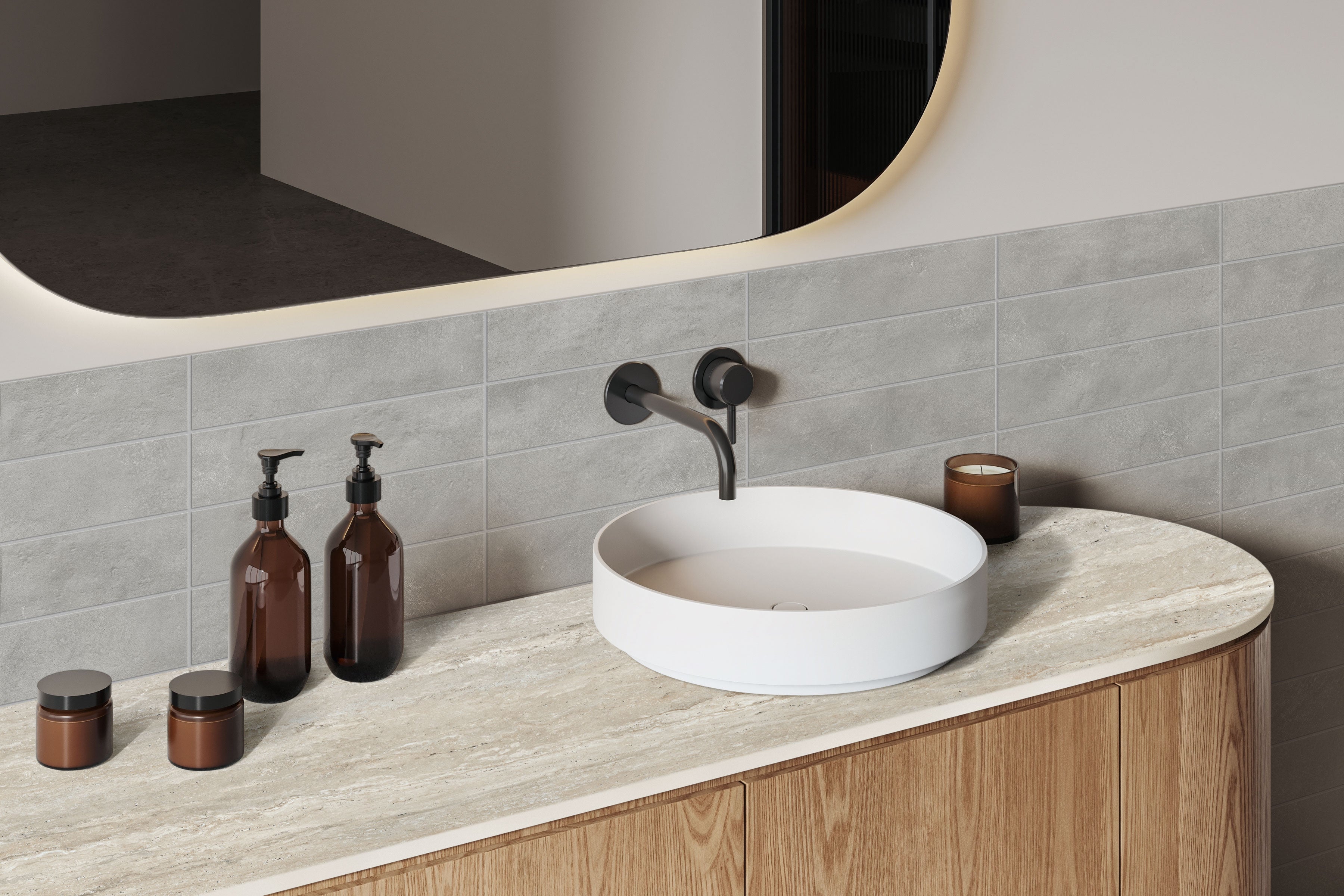 Earthen 3x12 Matte Porcelain Tile in Smoke