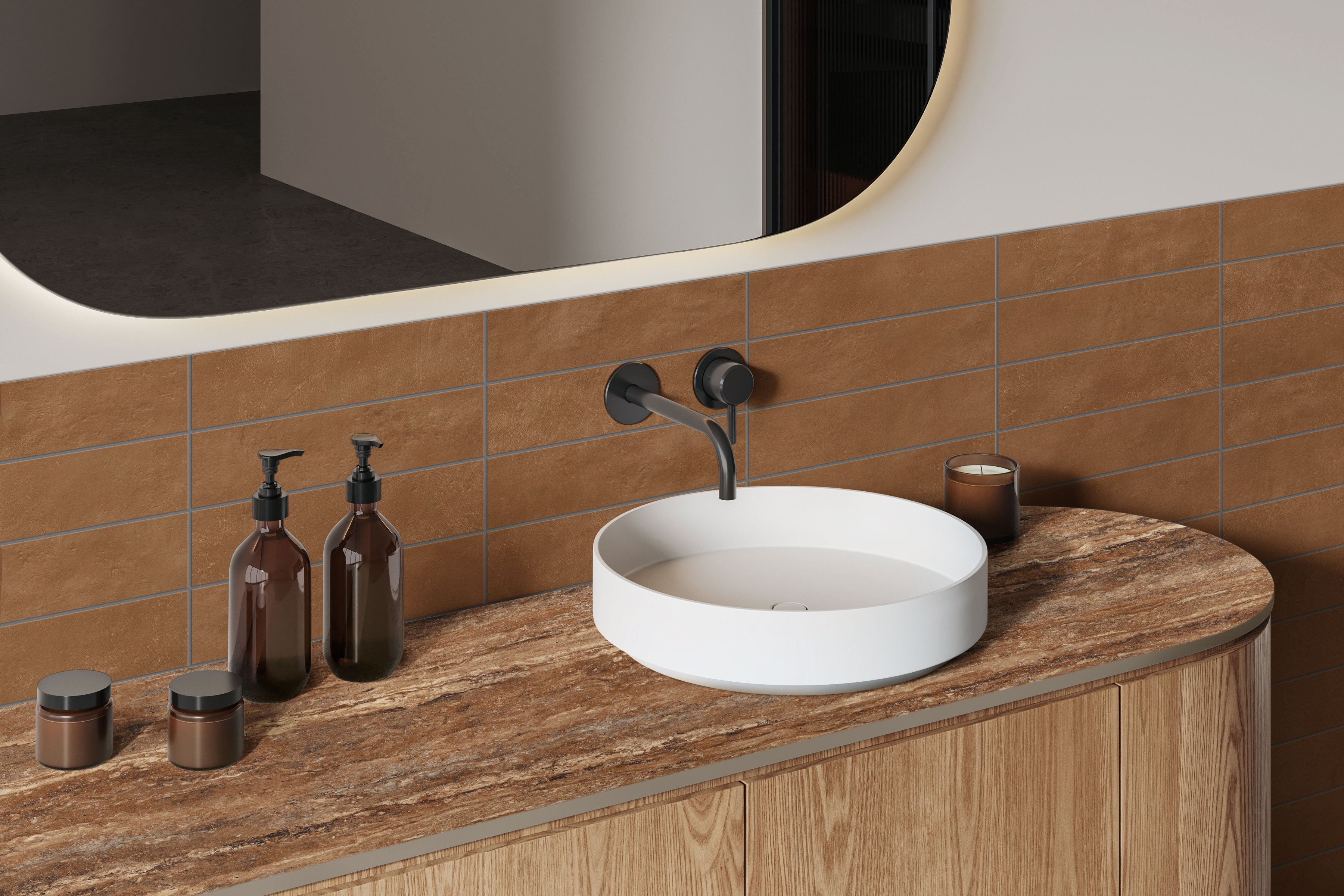 Earthen 3x12 Matte Porcelain Tile in Terracotta