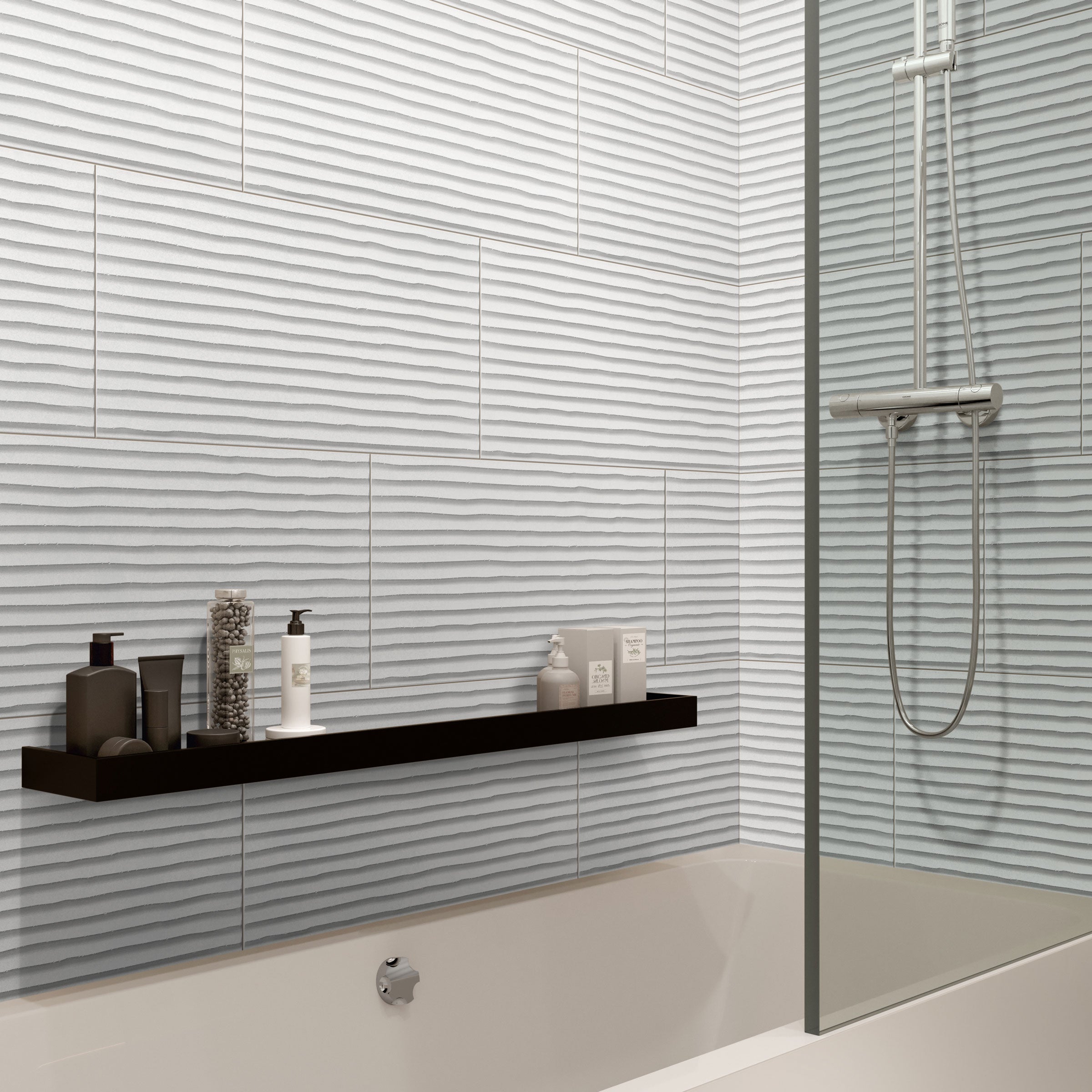 Earthen 12x24 Flute Porcelain Tile in Whisper