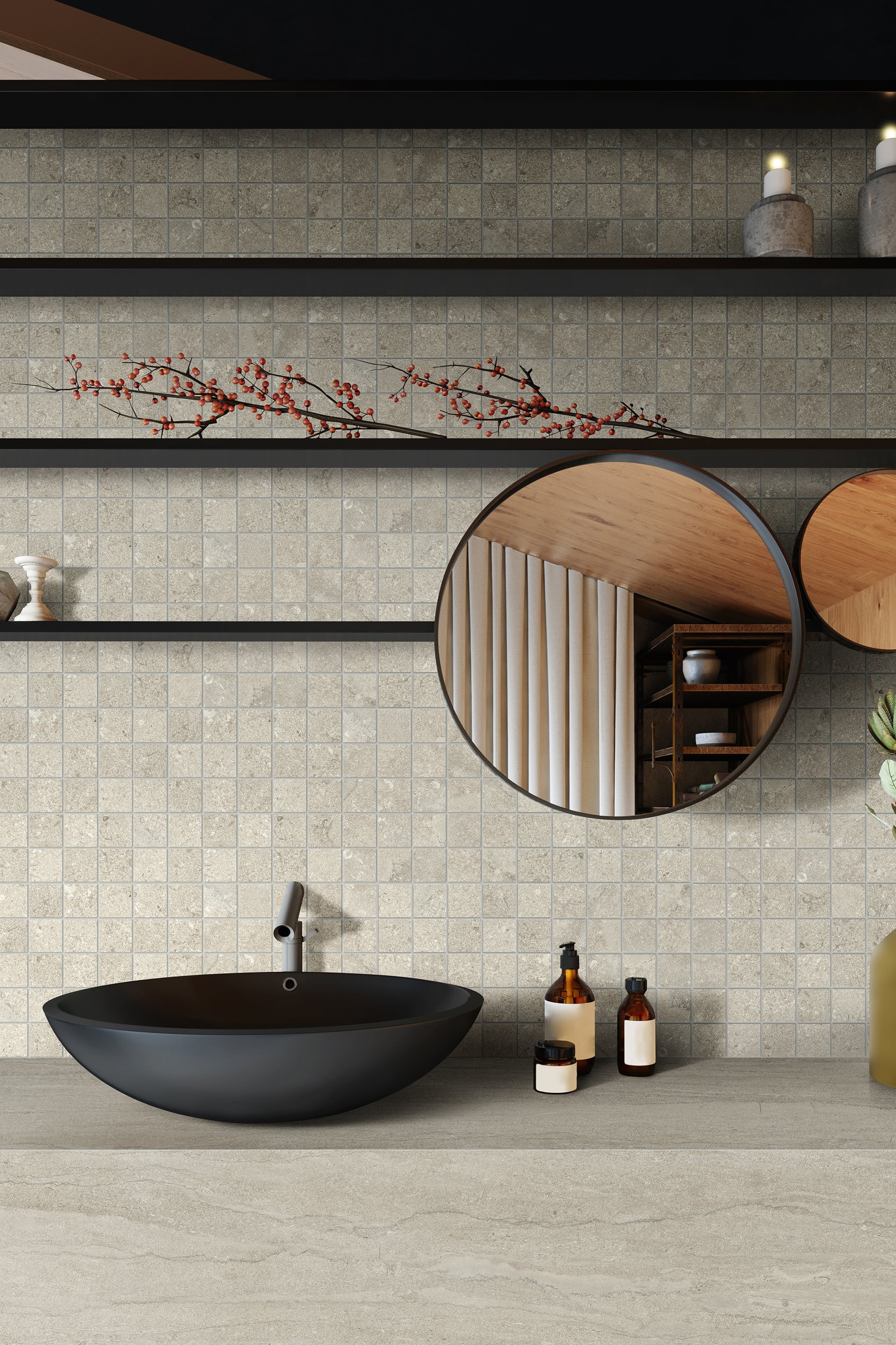 EcoStone 48x110 Matte Porcelain Tile in Vein-Cut Mist