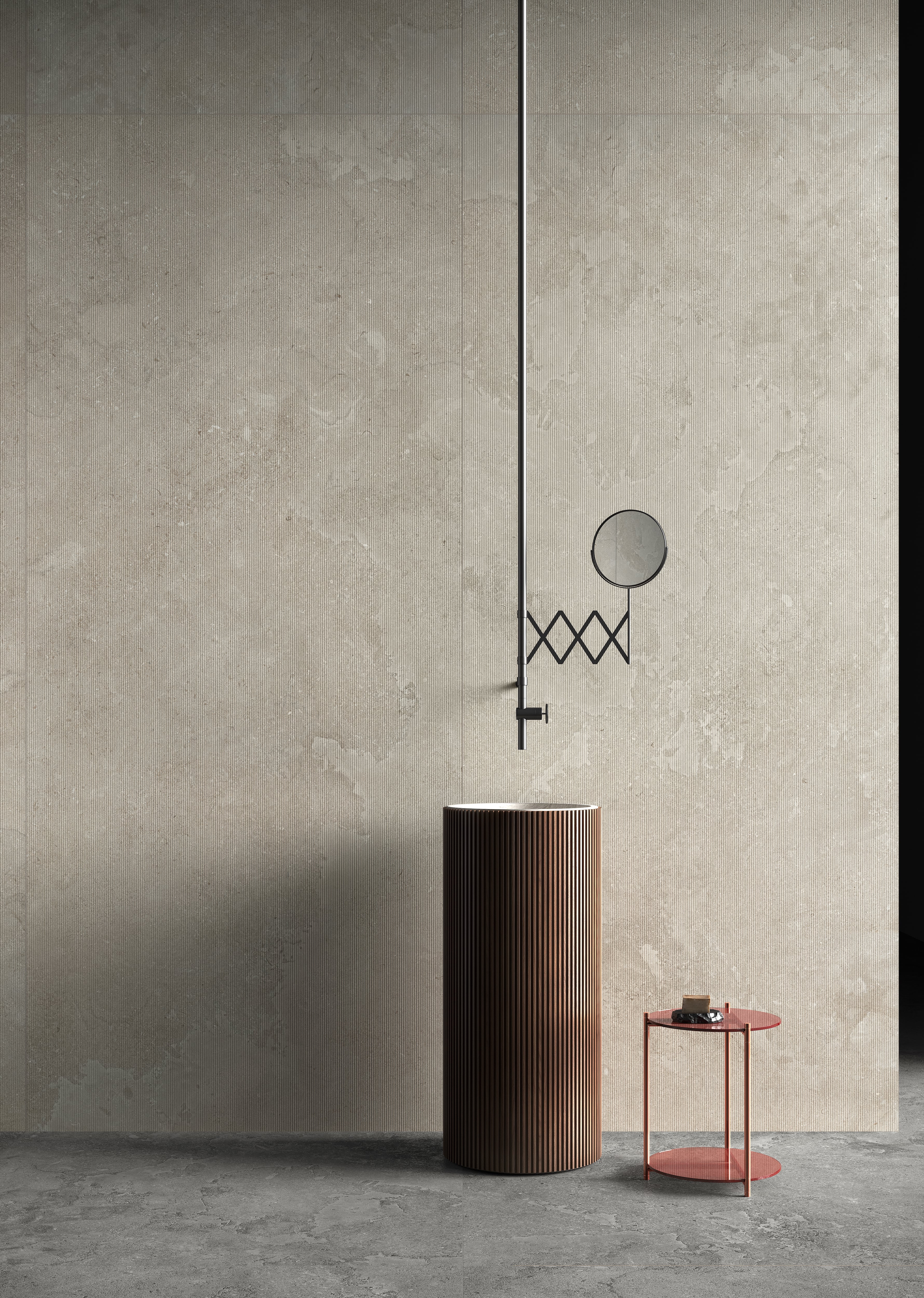 EcoStone 48x110 Matte Flute Deco Porcelain Tile in Cross-Cut Mist