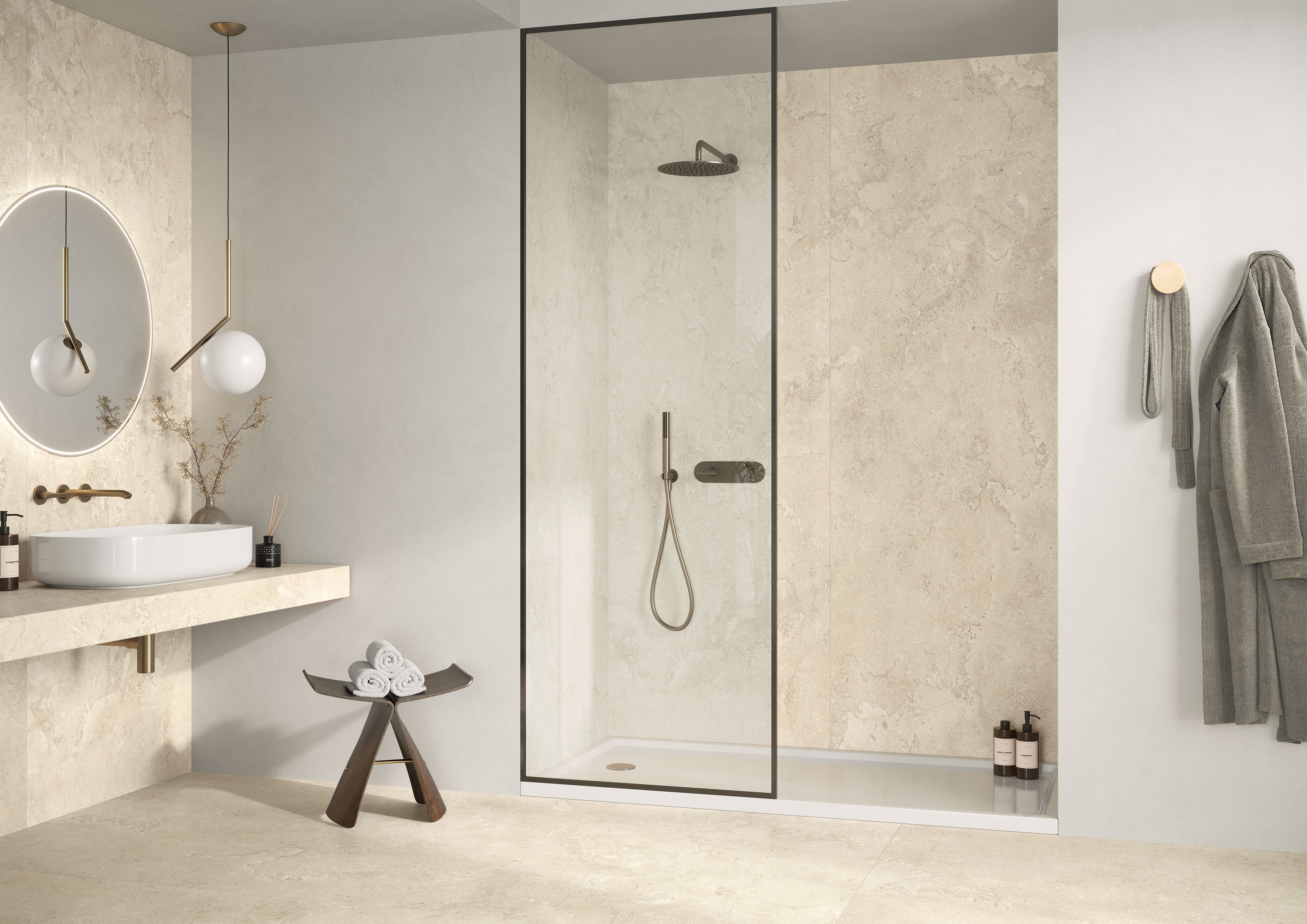 EcoStone Pre-Fab 32x96 Matte Porcelain Tile in Jute Cross Cut