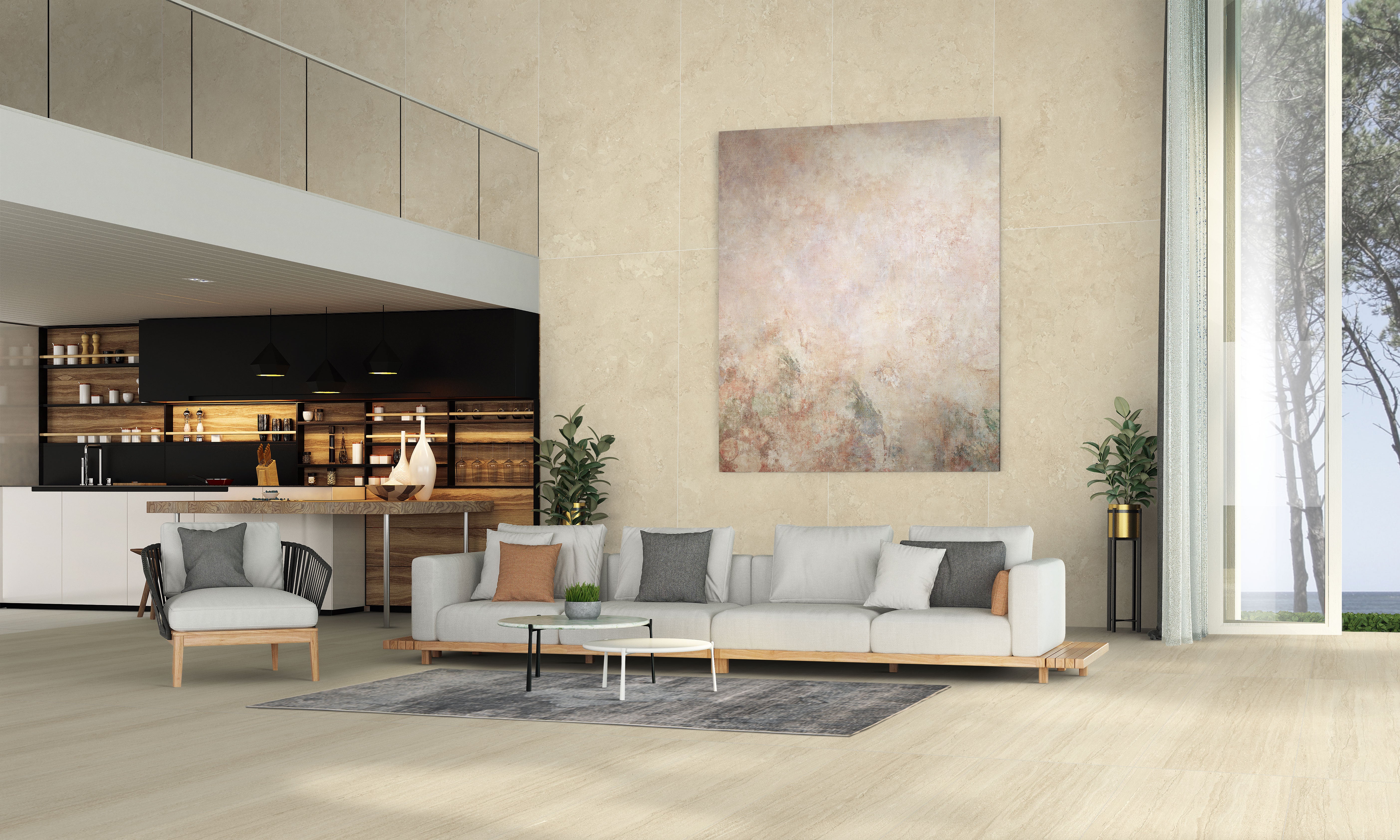 EcoStone 48x110 Matte Porcelain Tile in Cross-Cut Jute