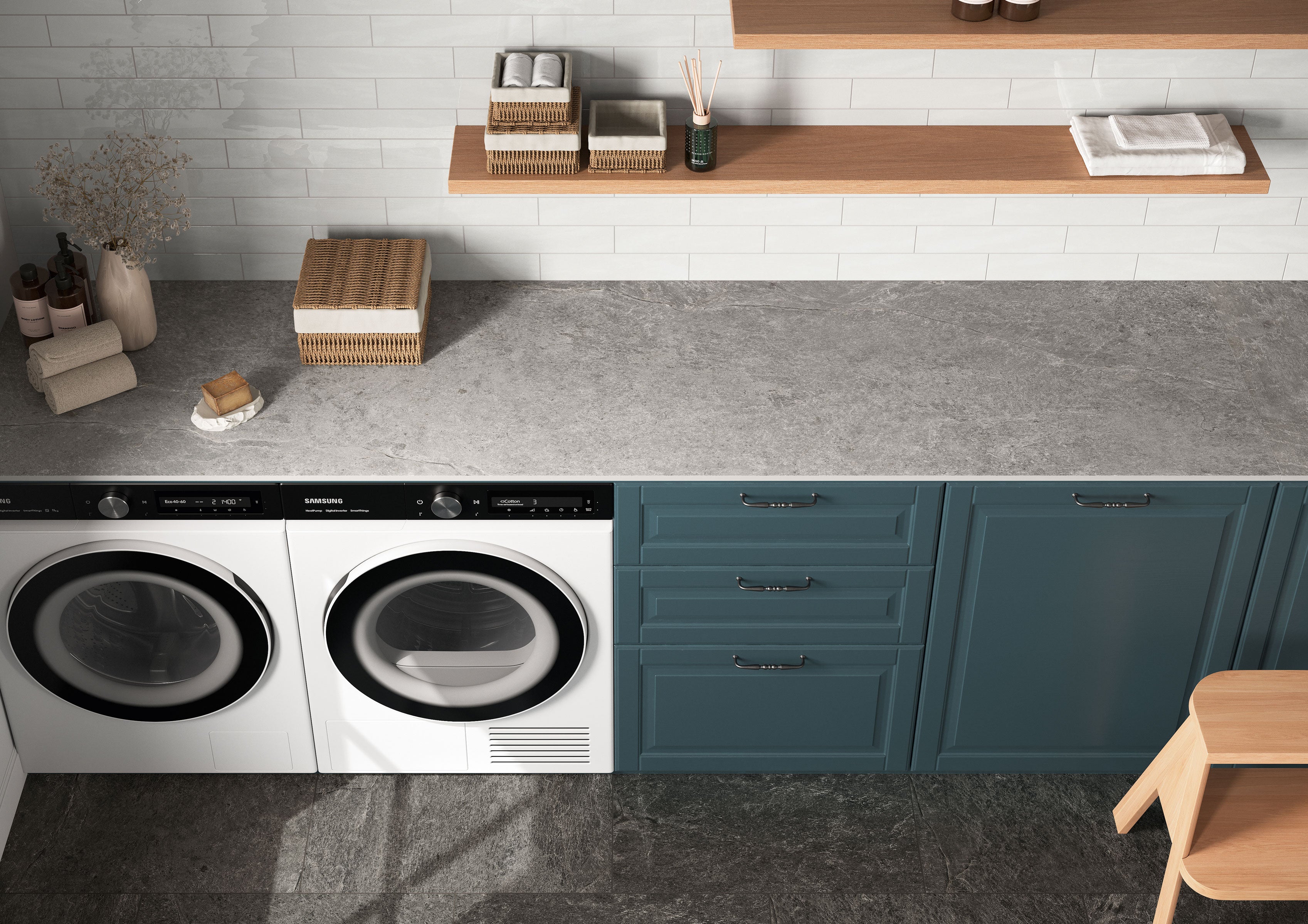 Farmhouse Living Pre-Fab 32x96 Matte Porcelain Tile in Millstone