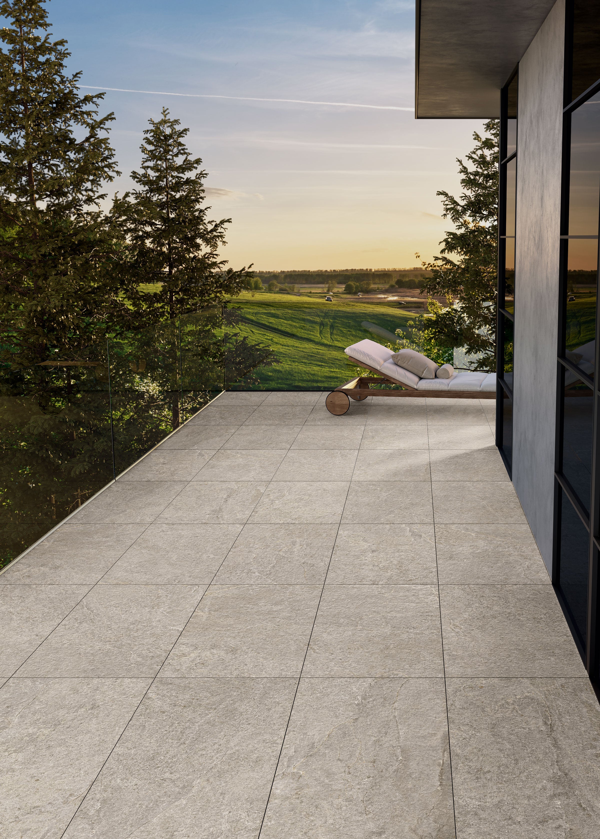 Farmhouse Living 24x48 Grip Porcelain 2CM Paver Tile in Pewter