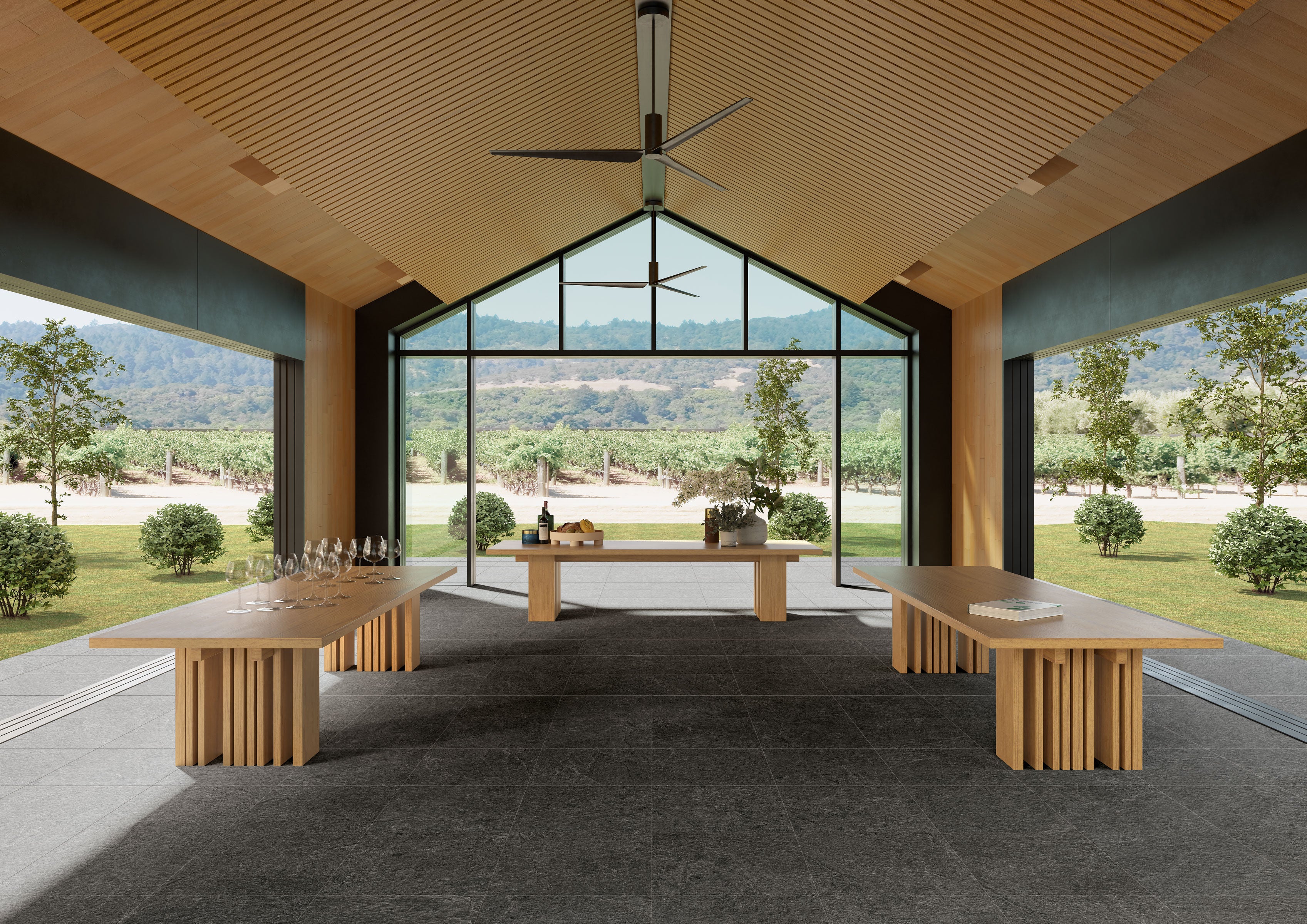 Farmhouse Living 24x24 Grip Porcelain 2CM Paver Tile in Slate