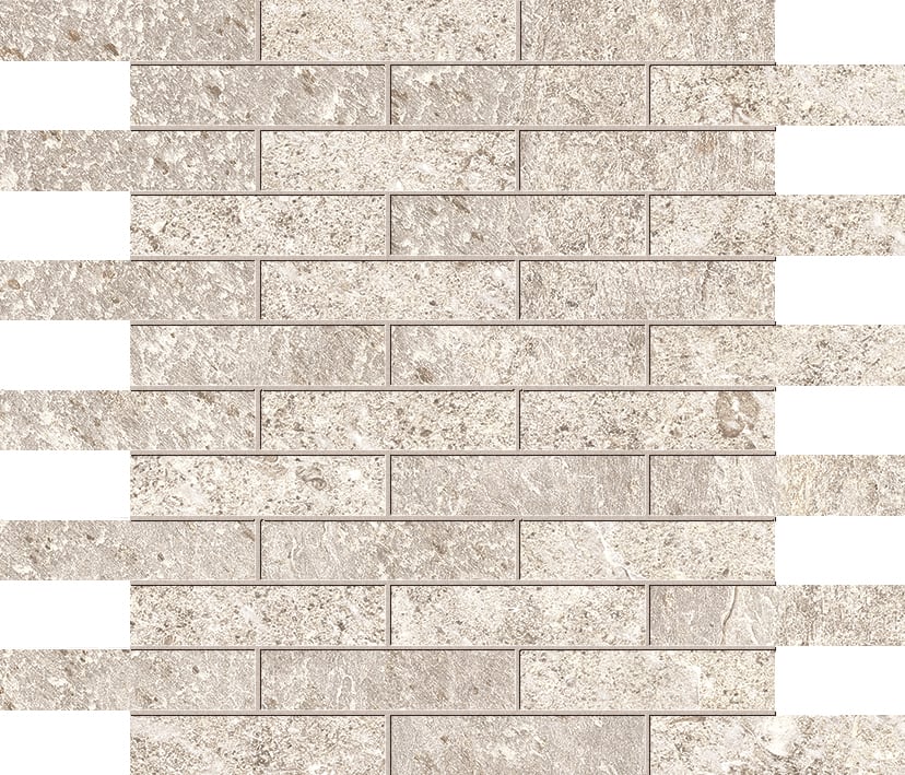 Farmhouse Living 12x12 Matte Porcelain Mesh Brick Mosaic Tile in Alabaster