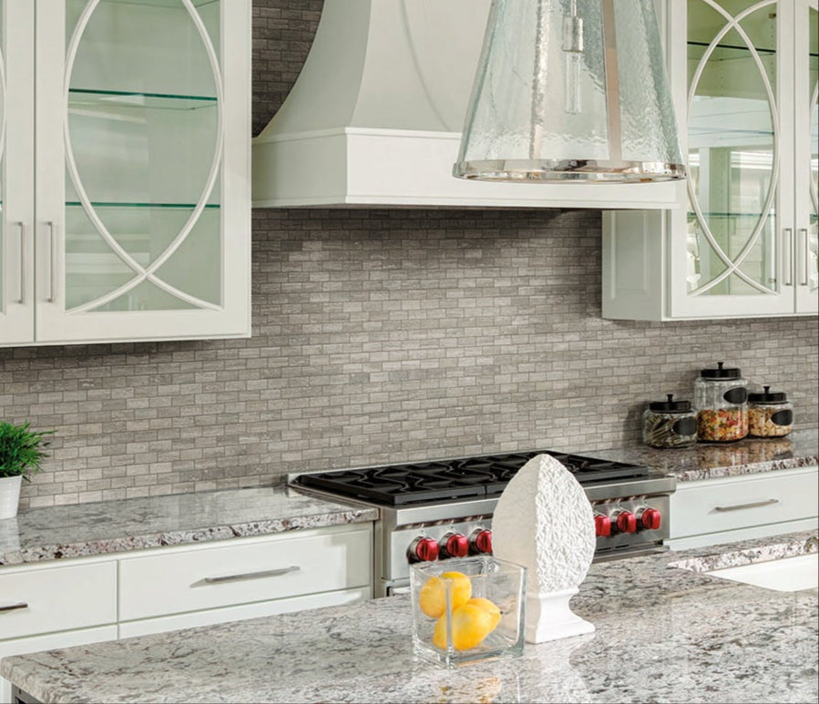 Heritage Silver 1.5x3 Brick Mosaic Matte