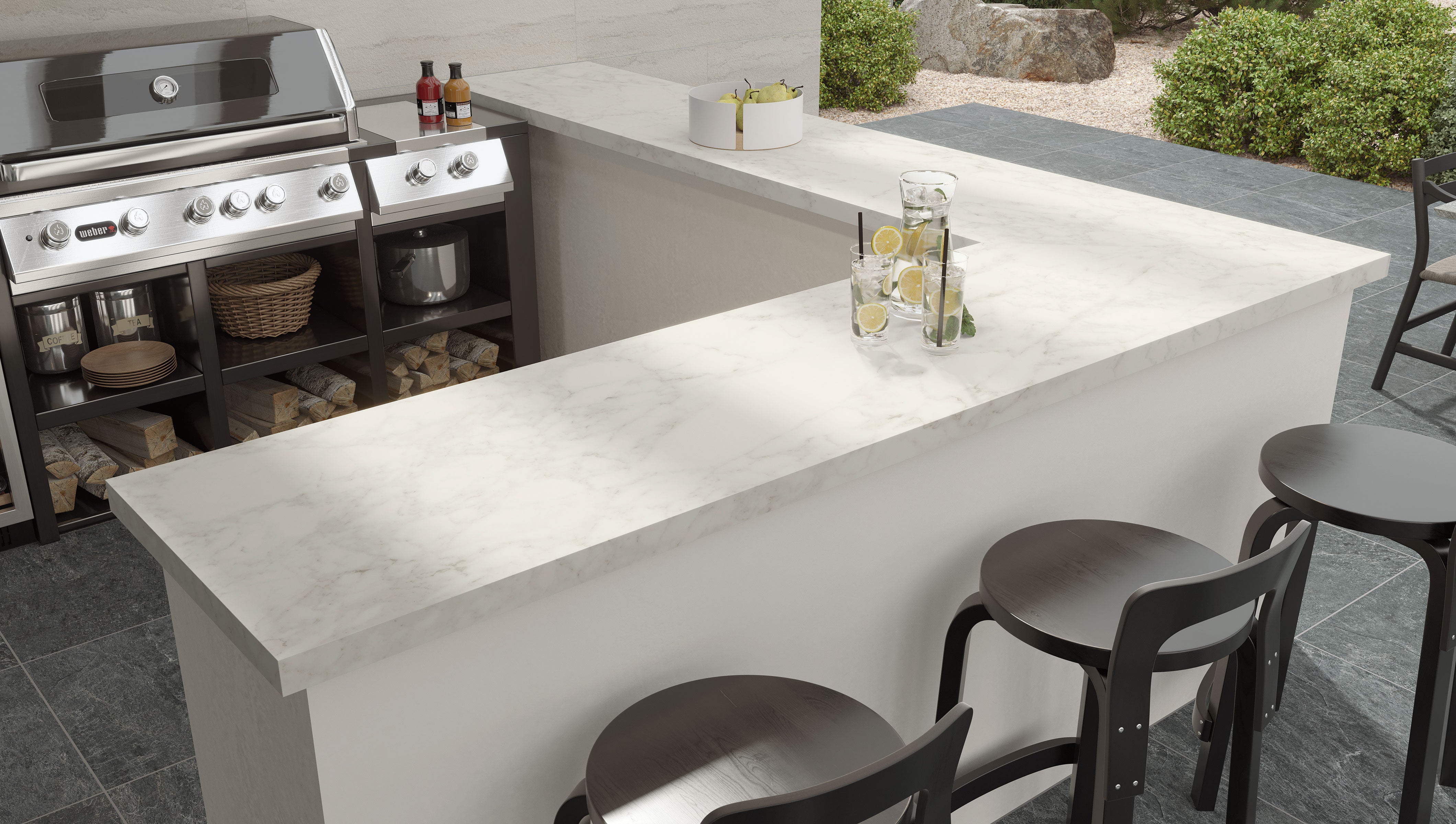 JEM Pre-Fab 25.5x96 L-Shaped Top Matte Porcelain Tile in Adagio White