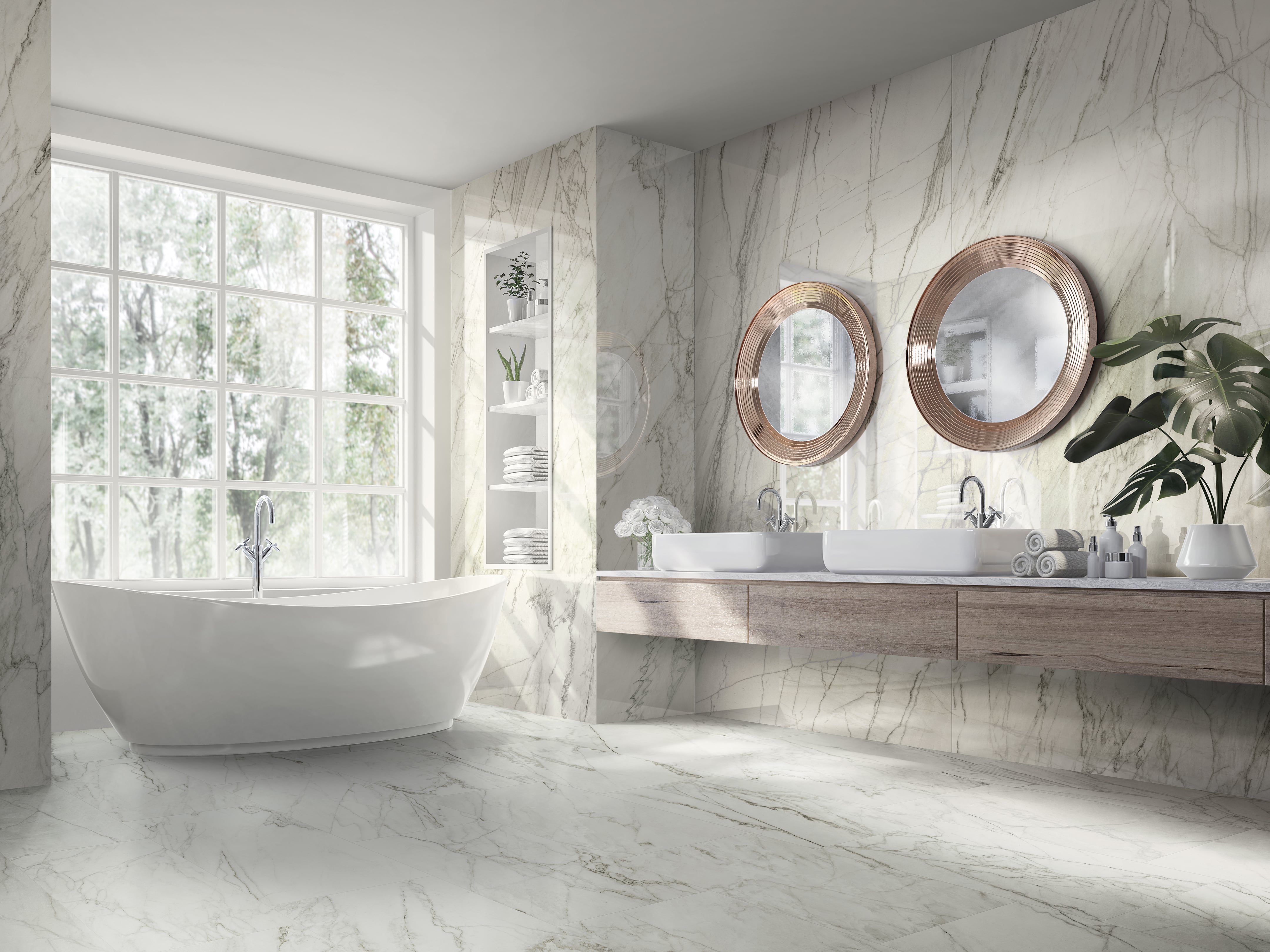 JEM 48x110 Polished Porcelain Tile in Forte White