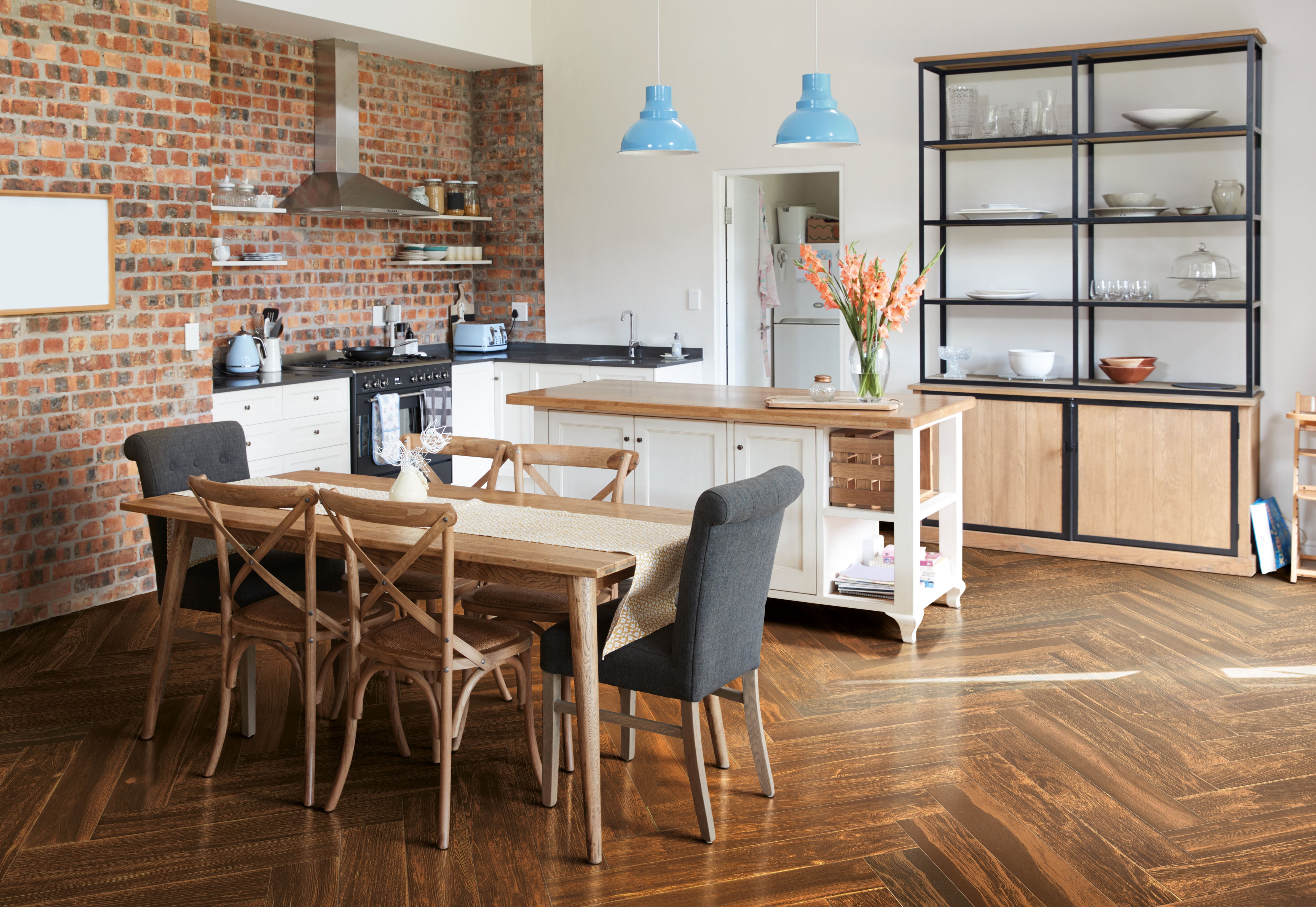 Lacquered Wood 6x36 Glossy Porcelain Tile in Cherry