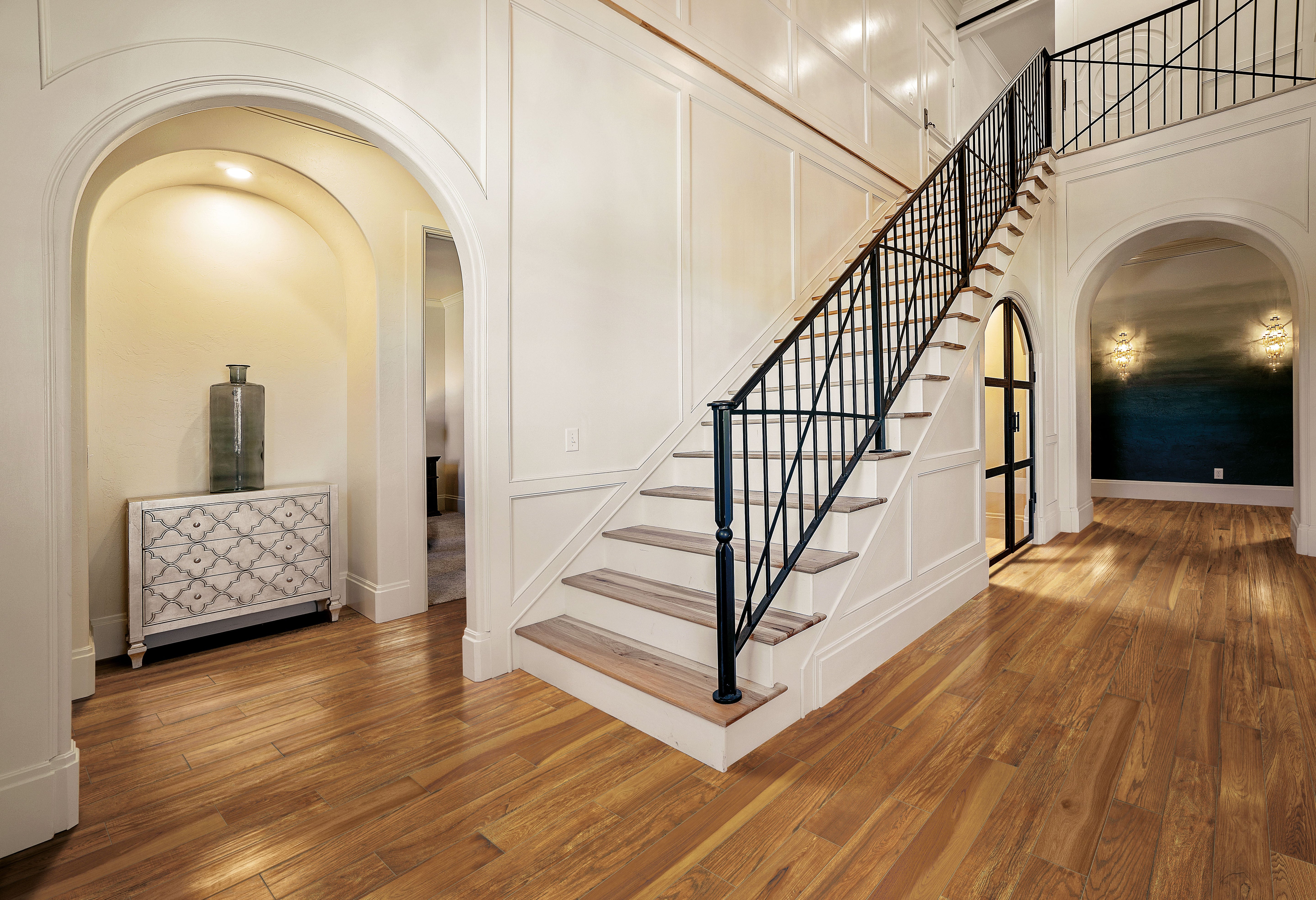 Lacquered Wood 6x36 Glossy Porcelain Tile in Natural