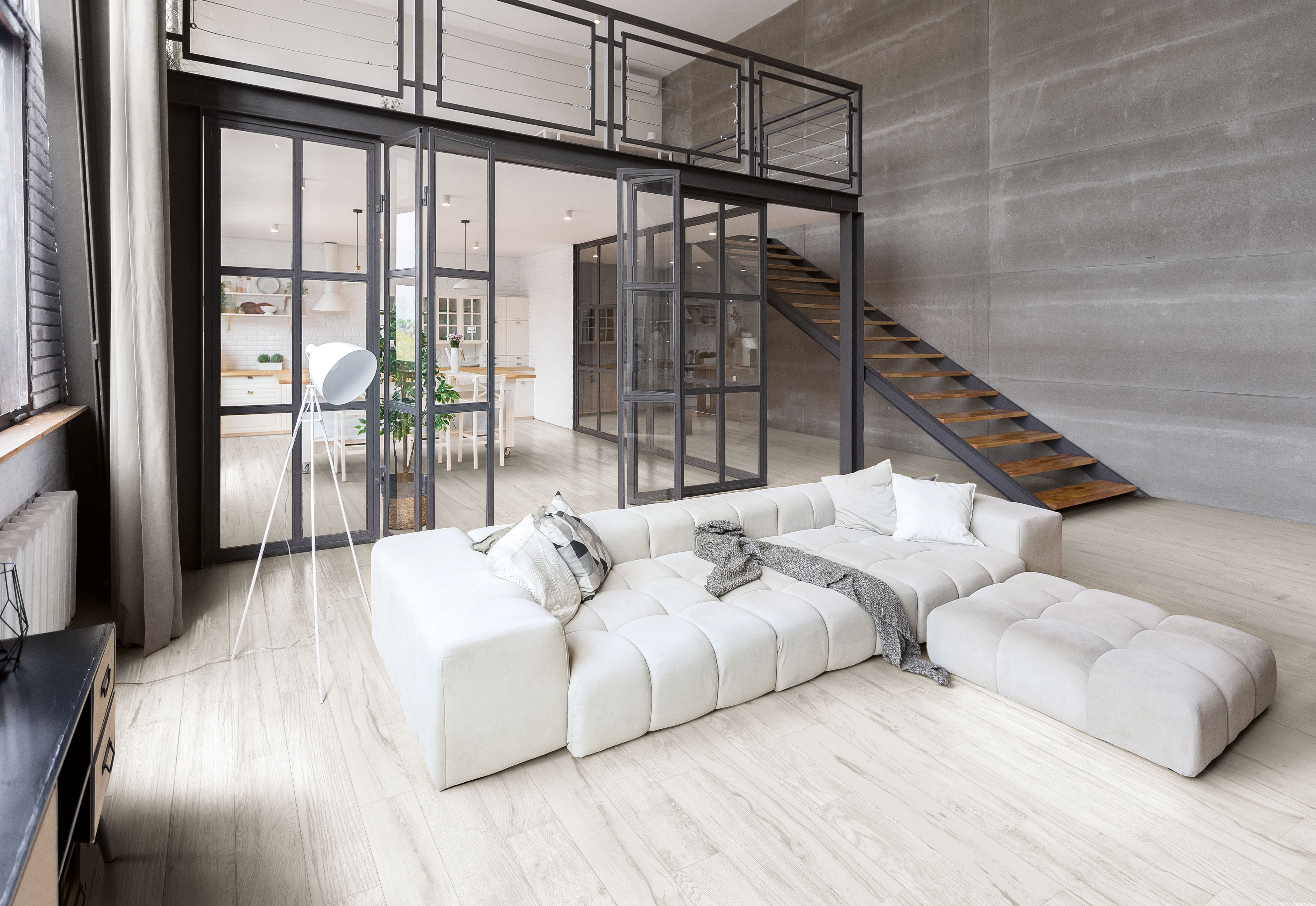 Lacquered Wood 6x36 Glossy Porcelain Tile in White