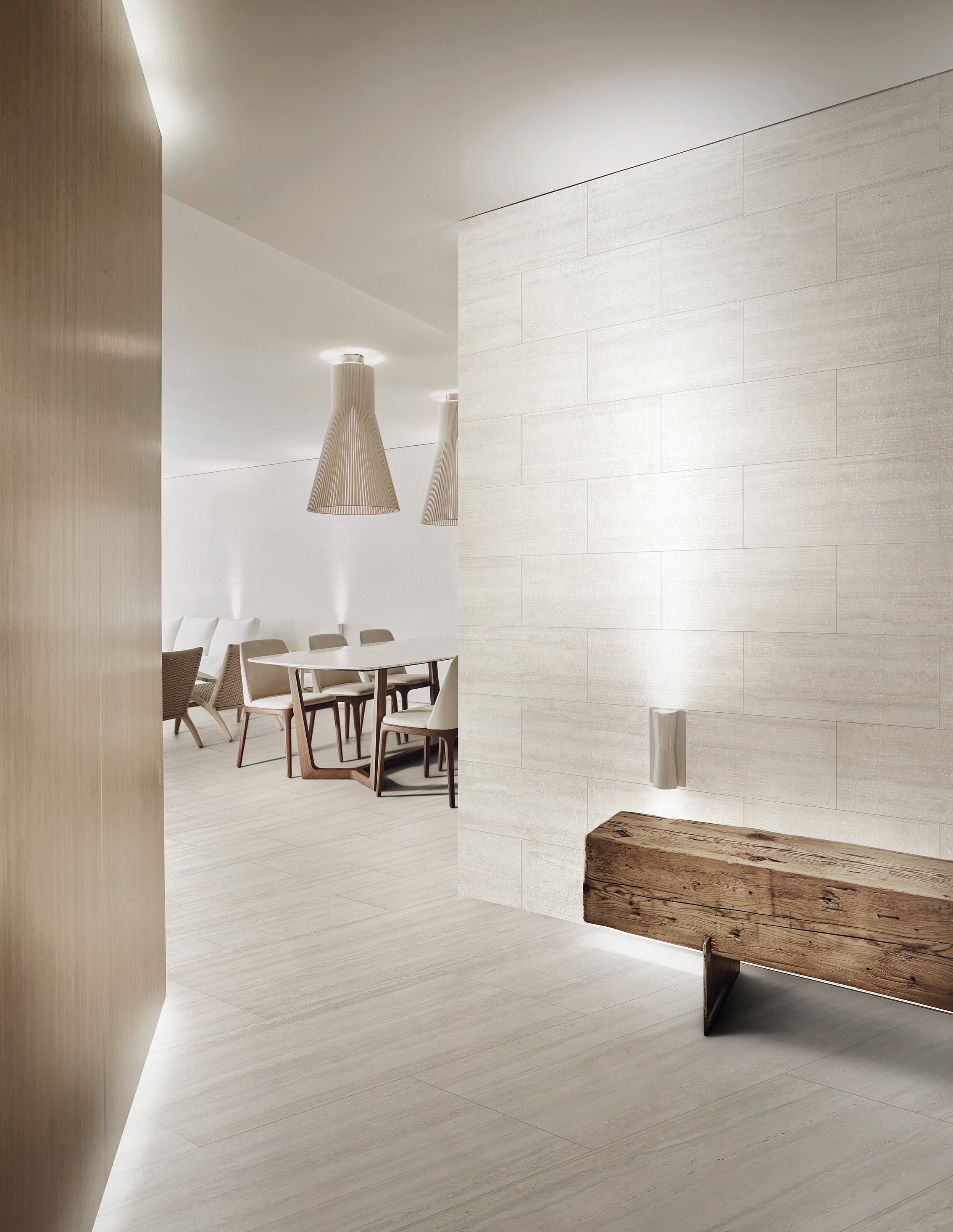 Lith 24x48 Chiseled Porcelain Tile in Legacy White