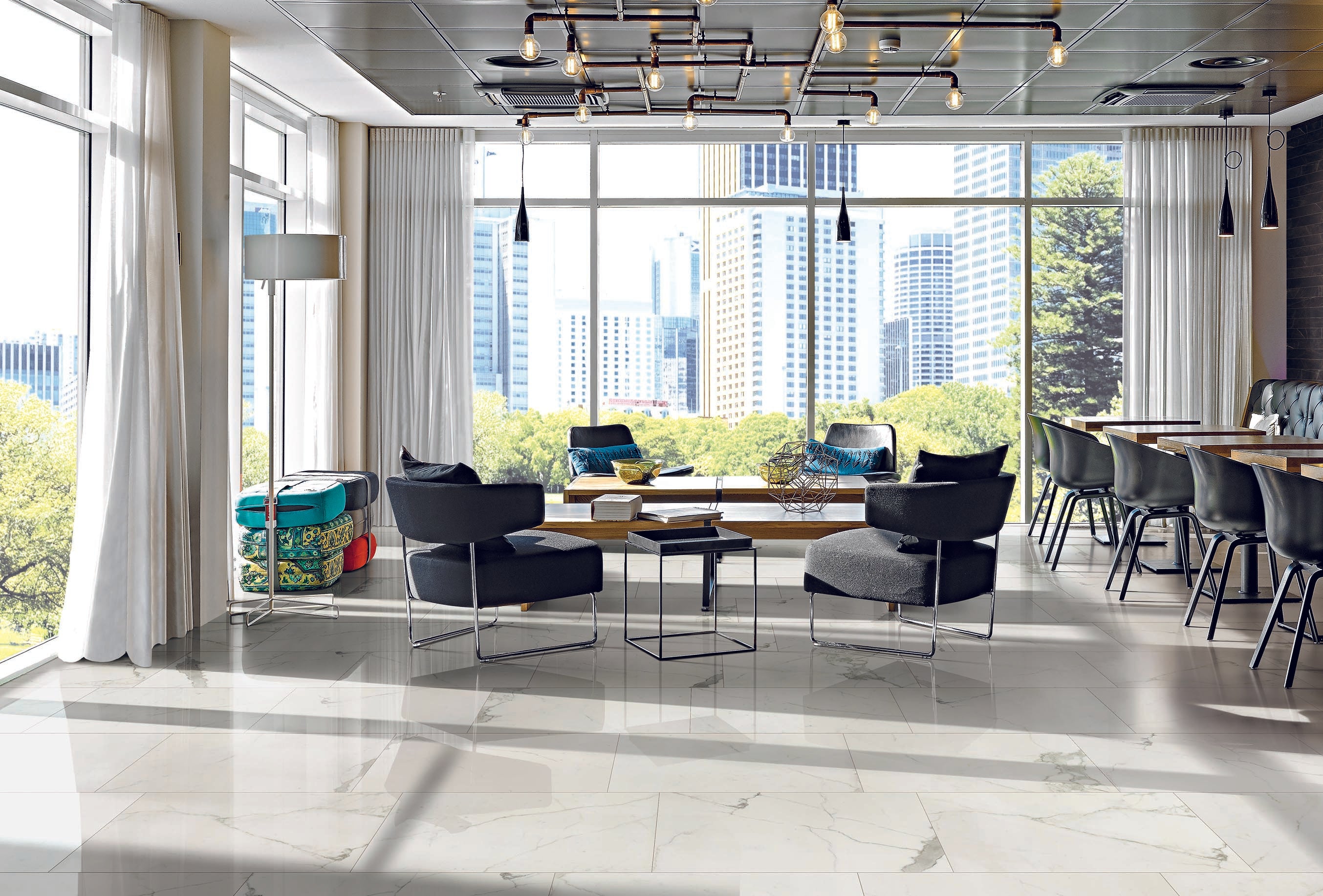 Luxury 24x48 Polished Porcelain Tile in Calacatta