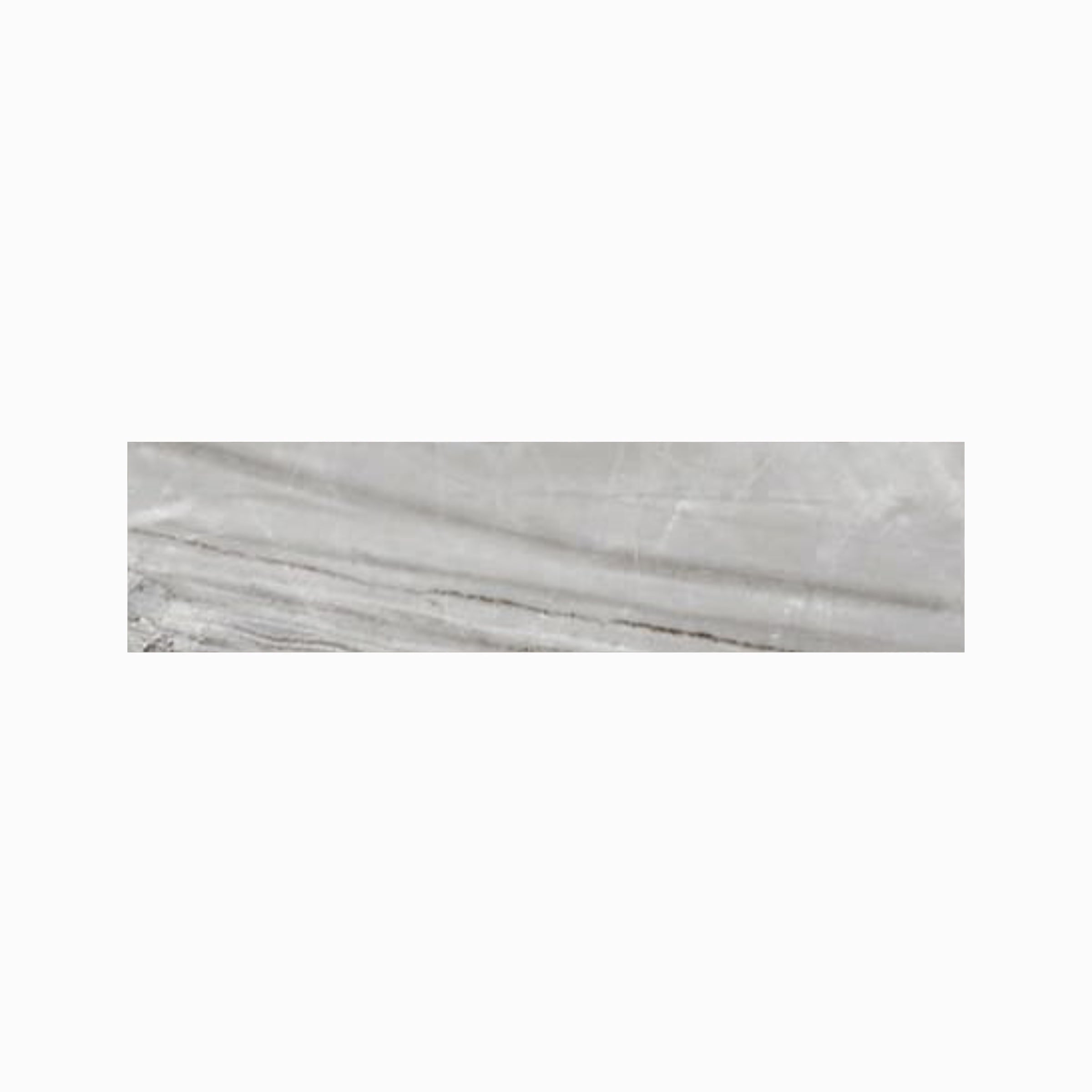 Marbles 3x12 Polished Porcelain Bullnose Tile in Oniciata Grey