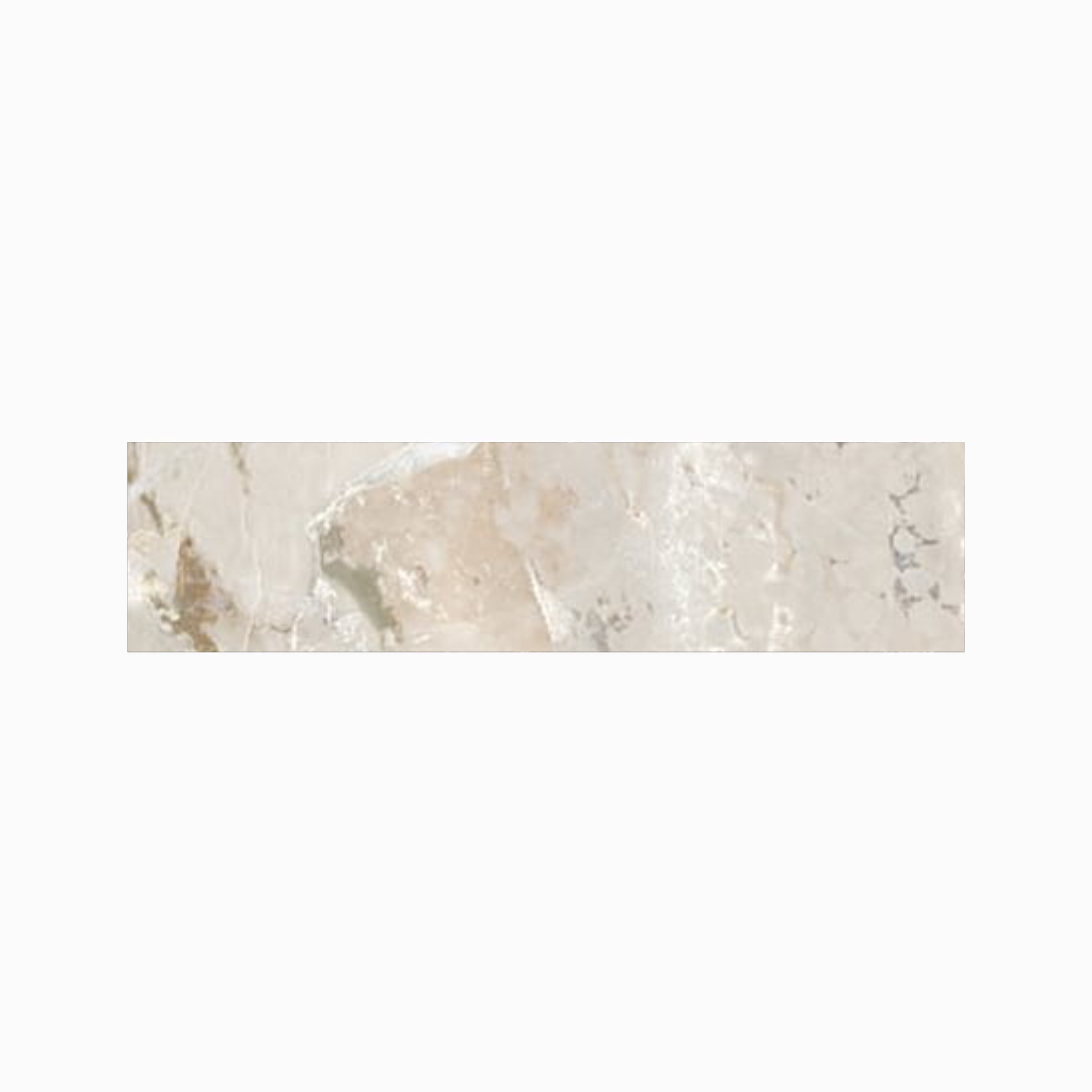 Marbles 3x12 Polished Porcelain Bullnose Tile in Oniciata Ivory