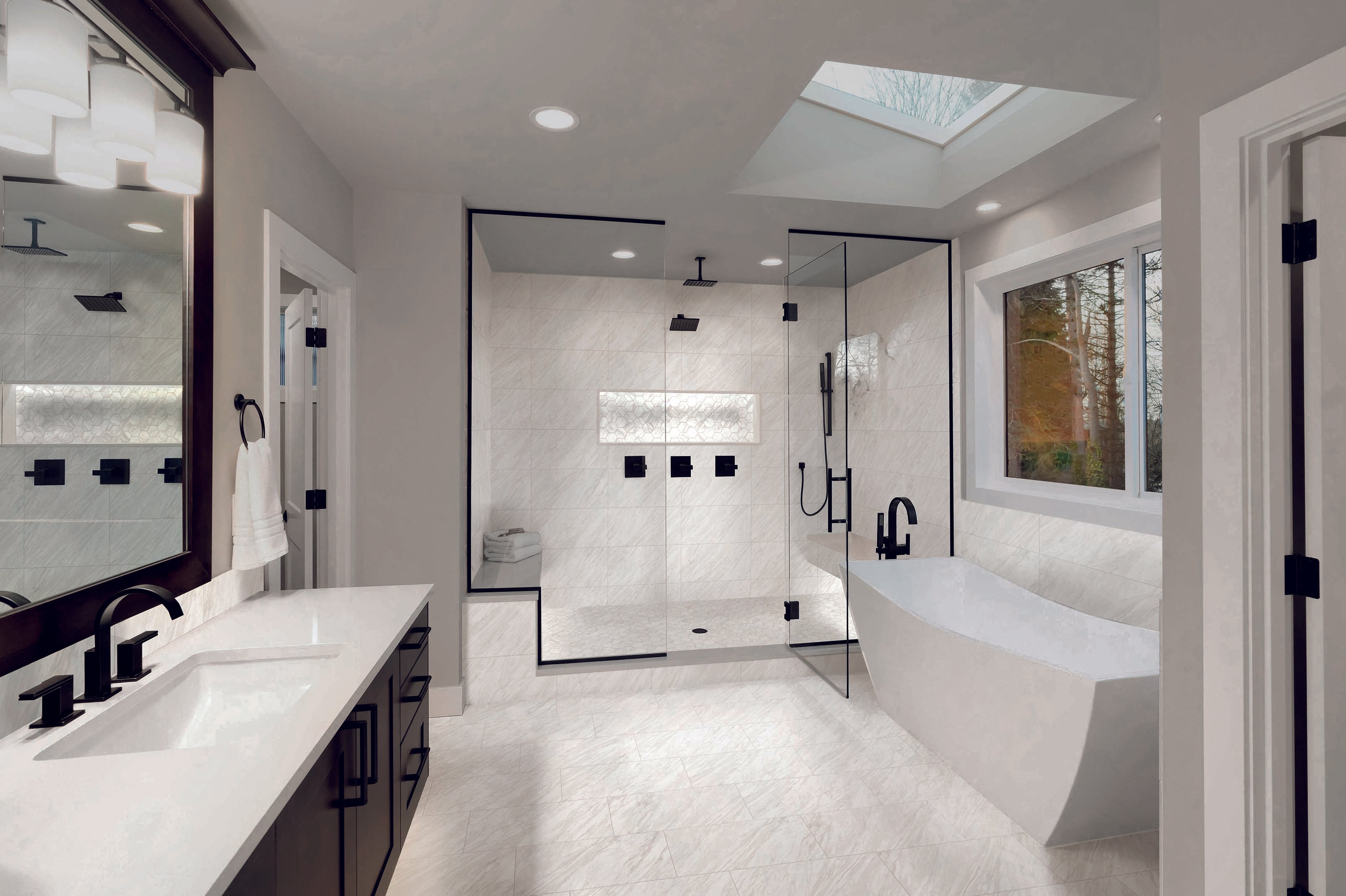 Marbles 3x3 Matte Porcelain Hexagon Mesh Mosaic Tile in Volakas Silk