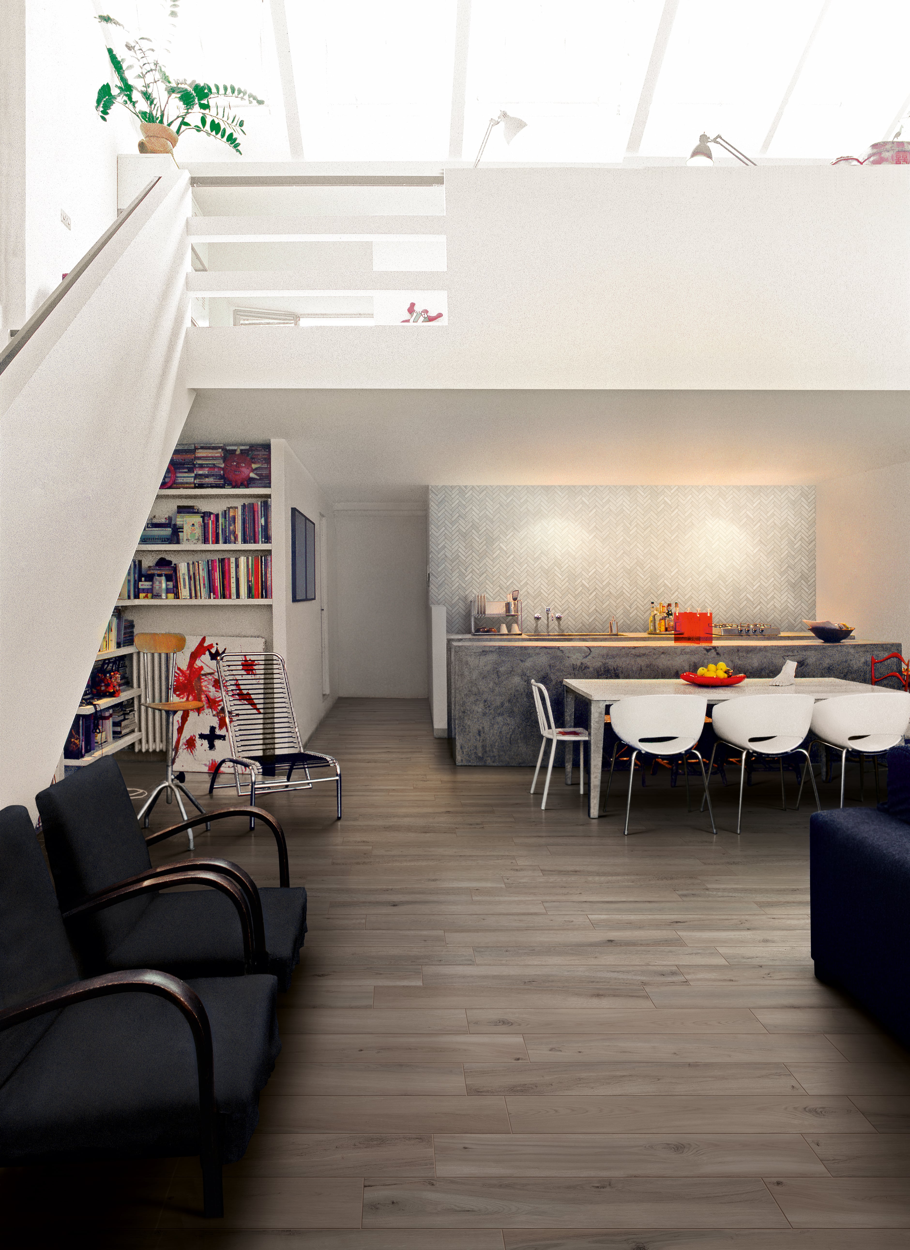 Mood Wood 12x15 Matte Porcelain Herringbone Mesh Mosaic Tile in White