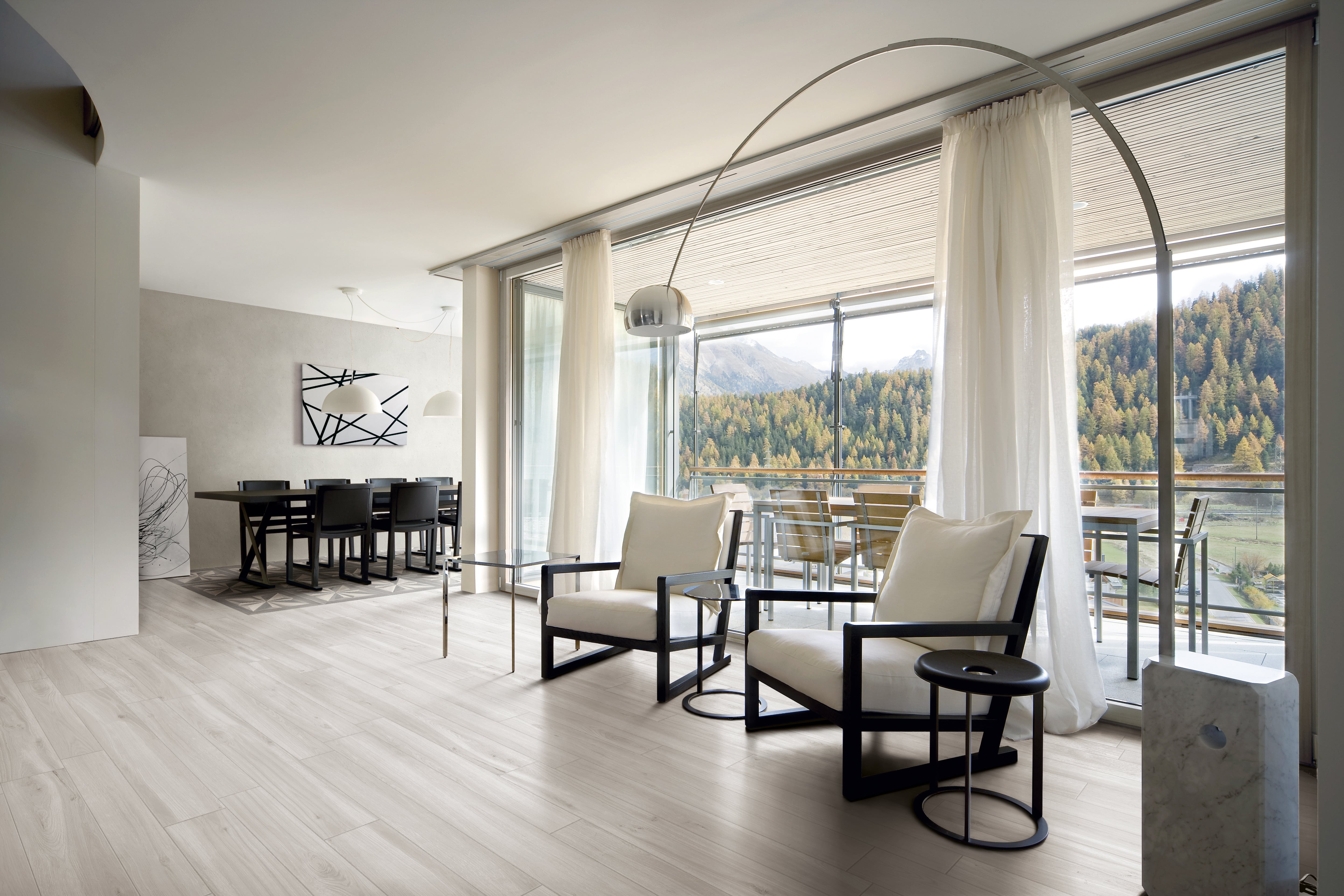 Mood Wood 24x24 Matte Porcelain Cassetone Décor Tile in White / Grey