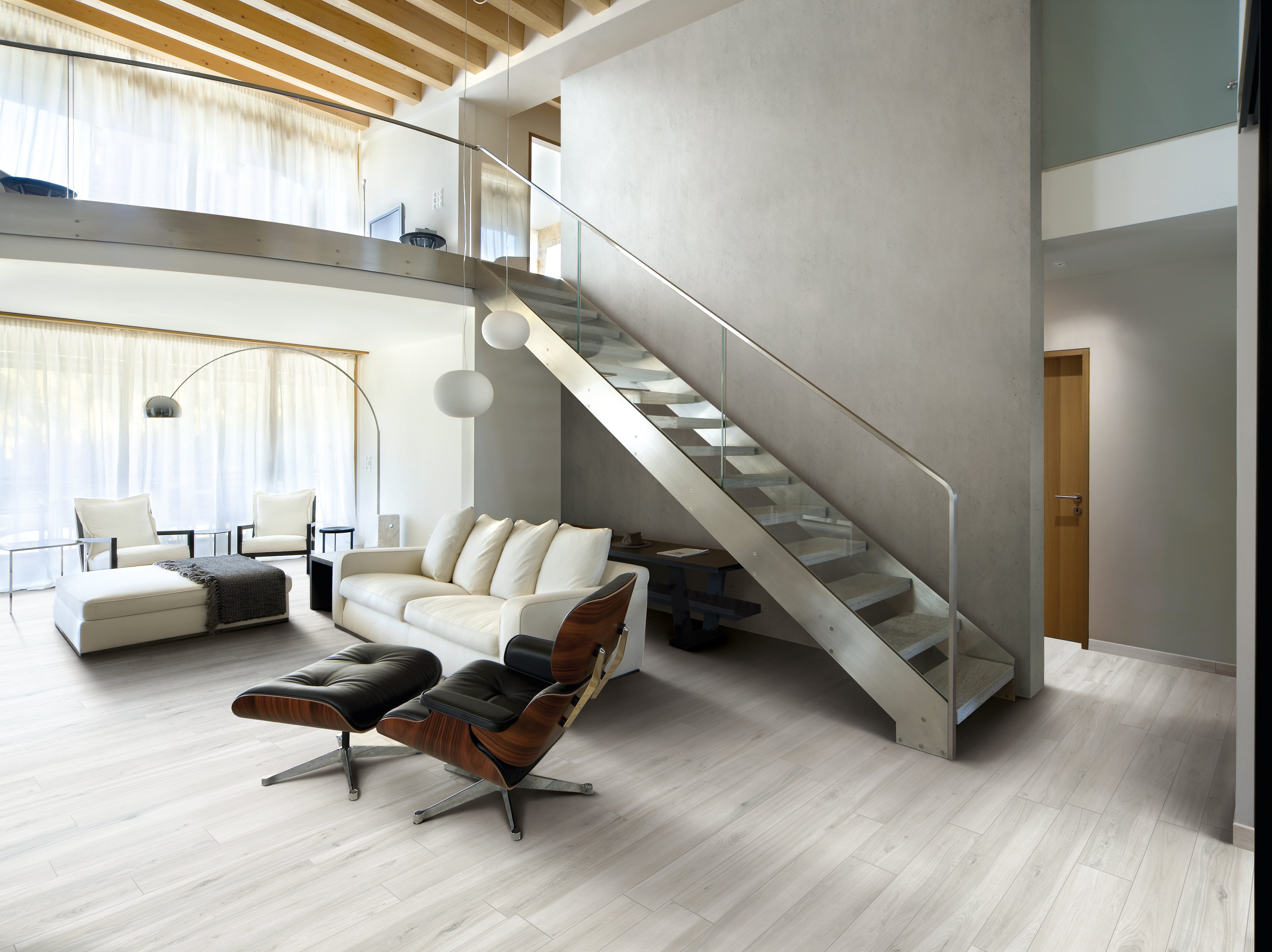 Mood Wood 8x48 Matte Porcelain Tile in White