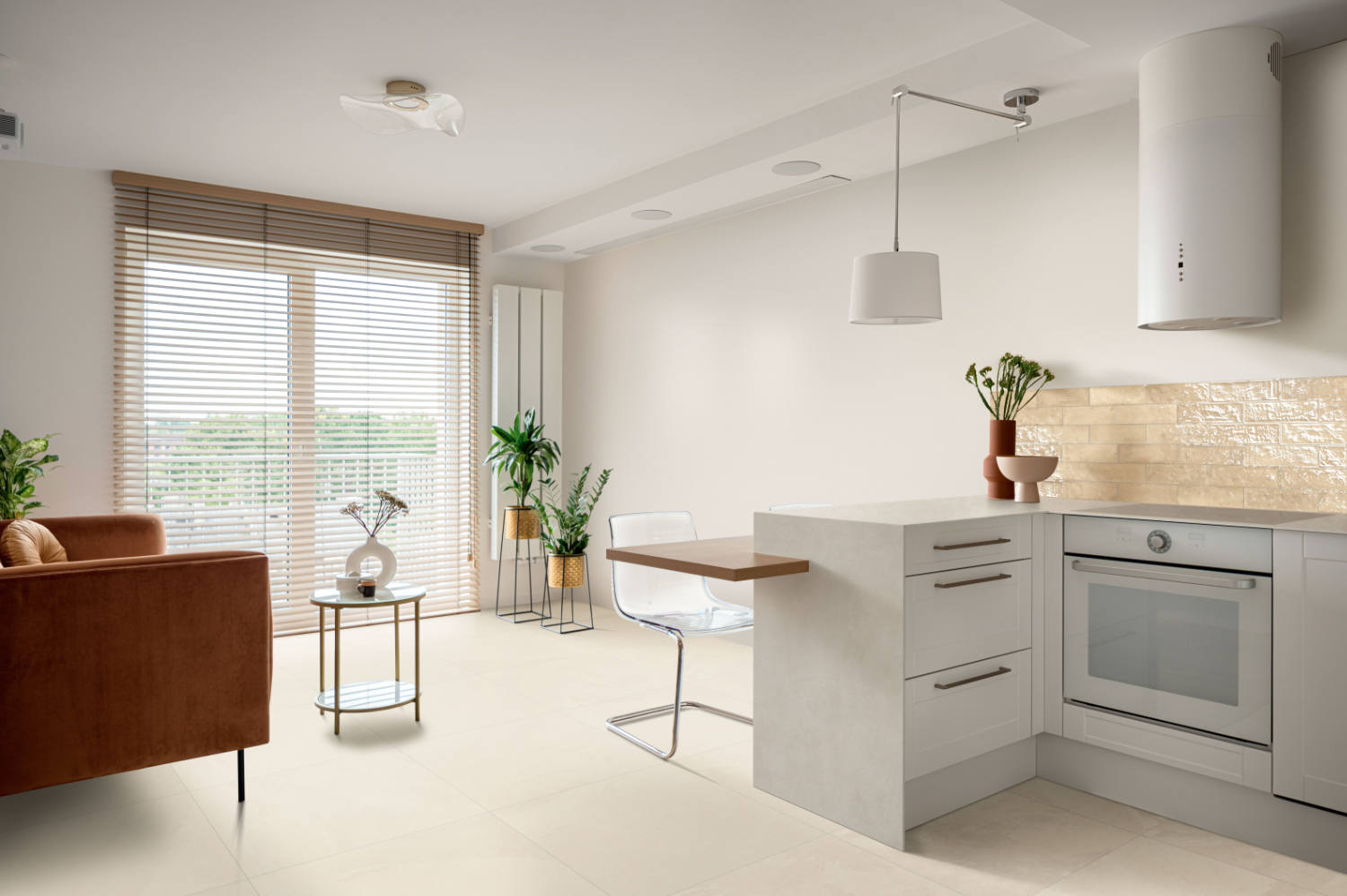 Net-Zero 24x24 Matte Porcelain Tile in Beige