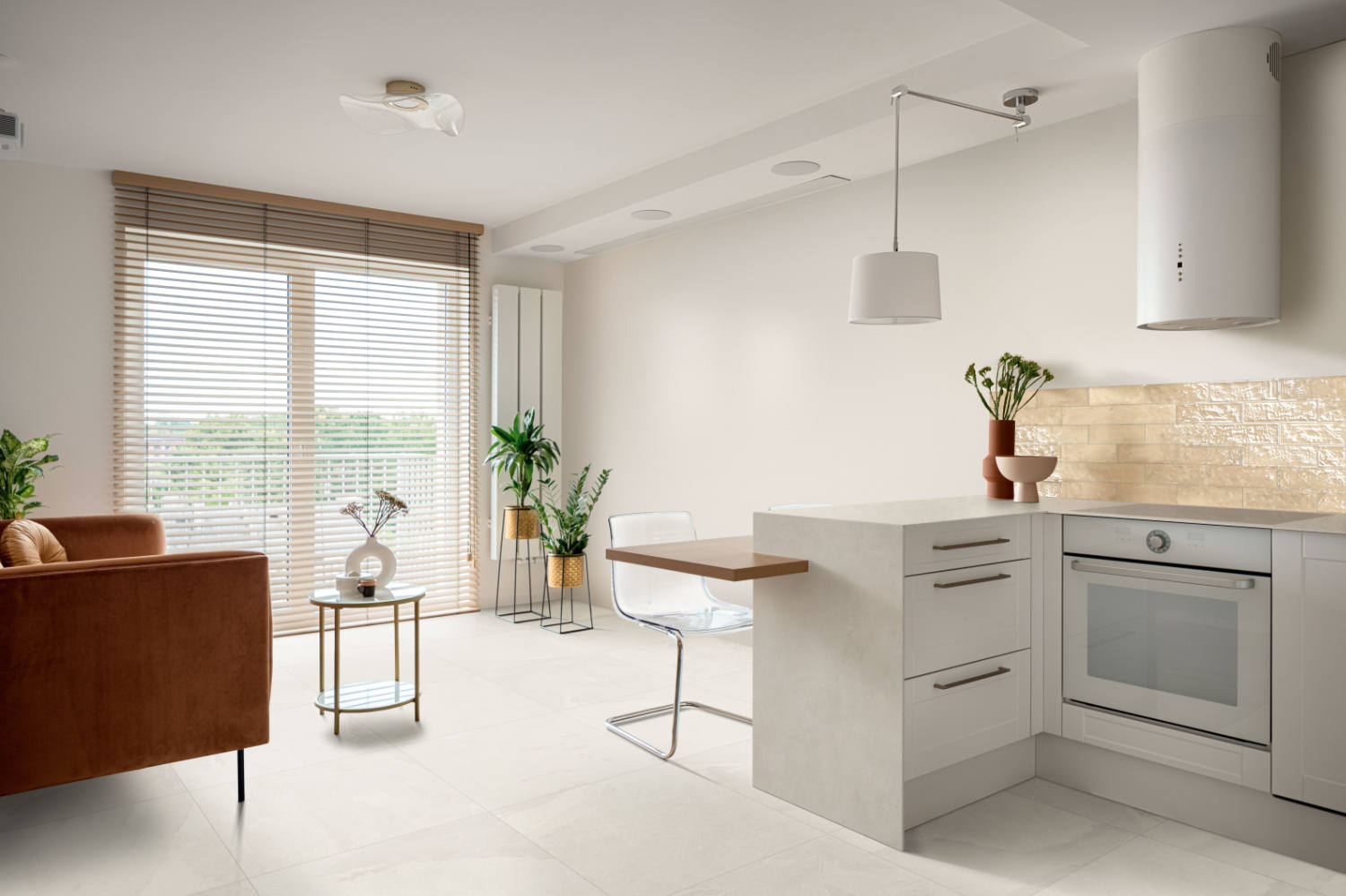 Net-Zero 24x24 Matte Porcelain Tile in Ivory