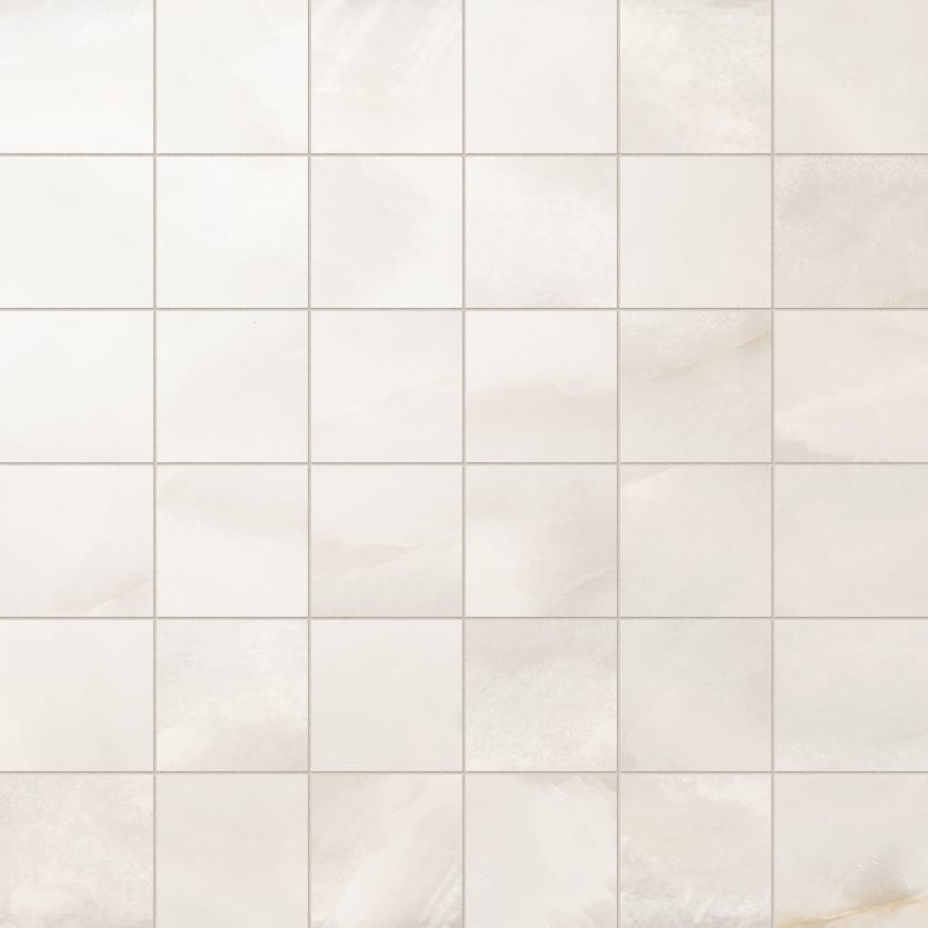 Onyx 2x2 Matte Porcelain Mesh Mosaic Tile in Ivory