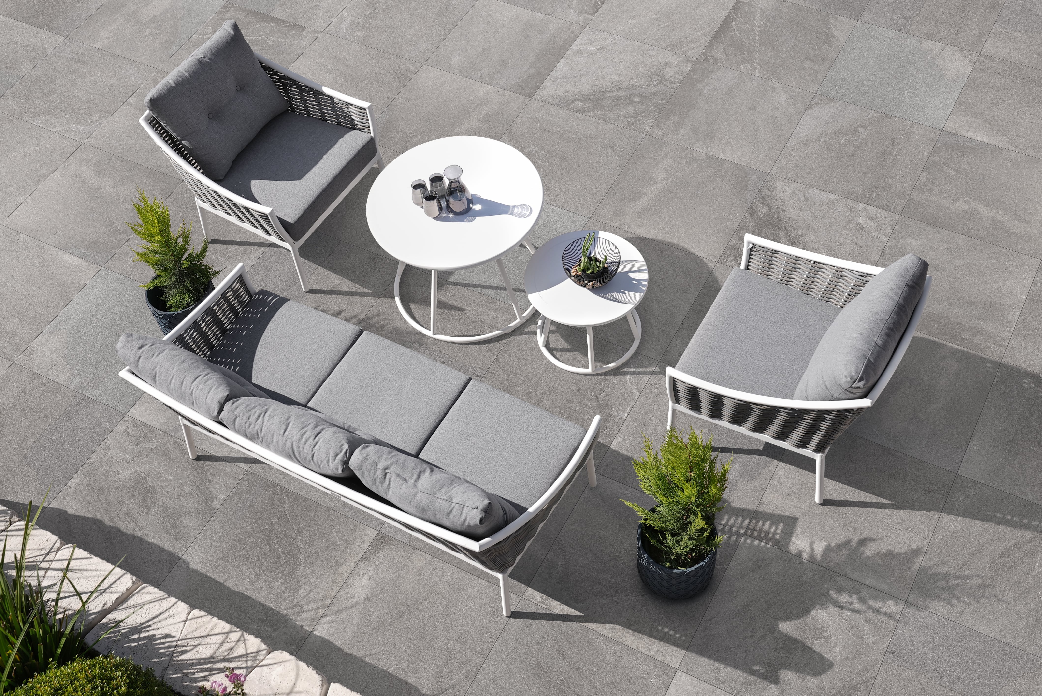 Earth 24x24 Grip Porcelain 2CM Paver Tile in Light Grey