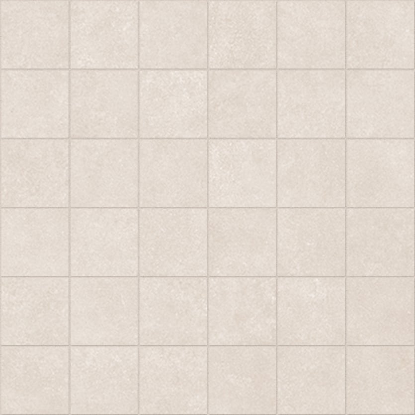 Plaster 2.0 2x2 Matte Porcelain Mesh Mosaic Tile in Ivory